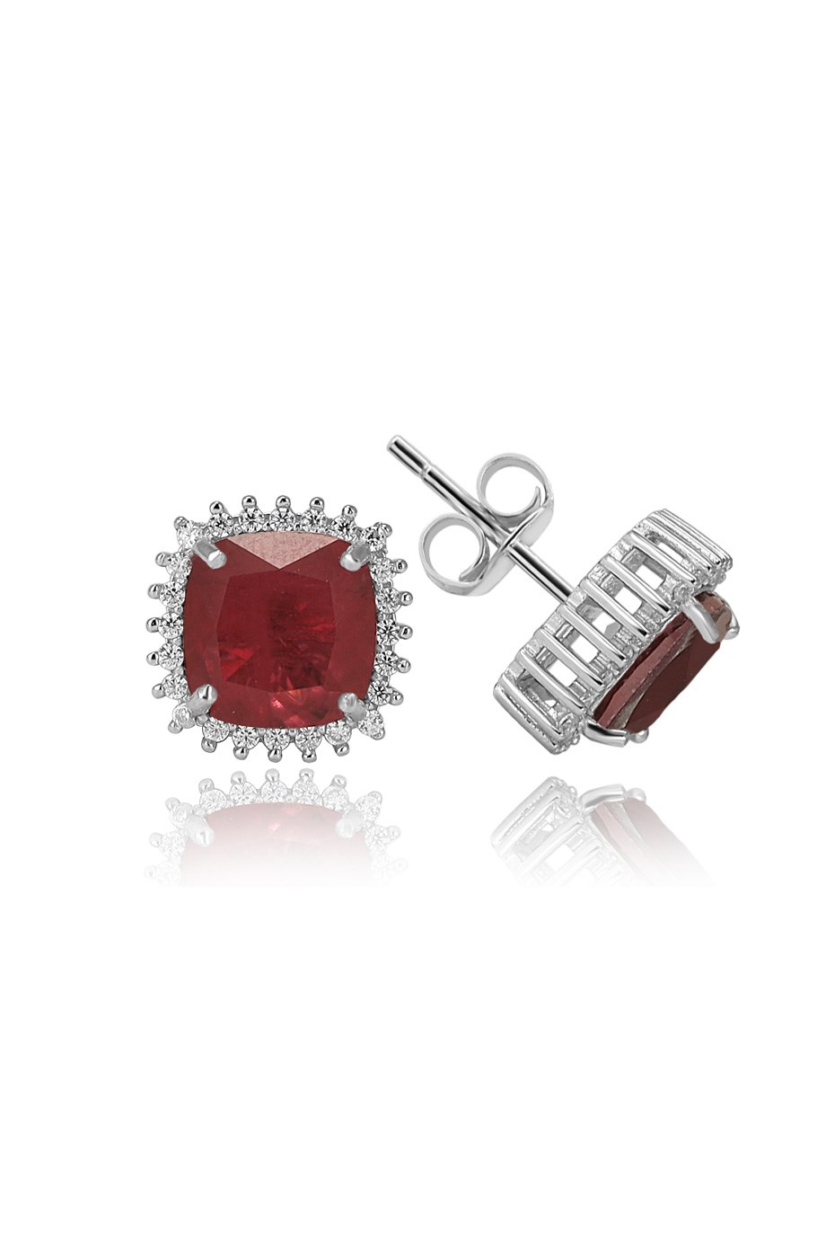 PARAIBA TOURMALİN KIRMIZI TAŞLI KÜPE