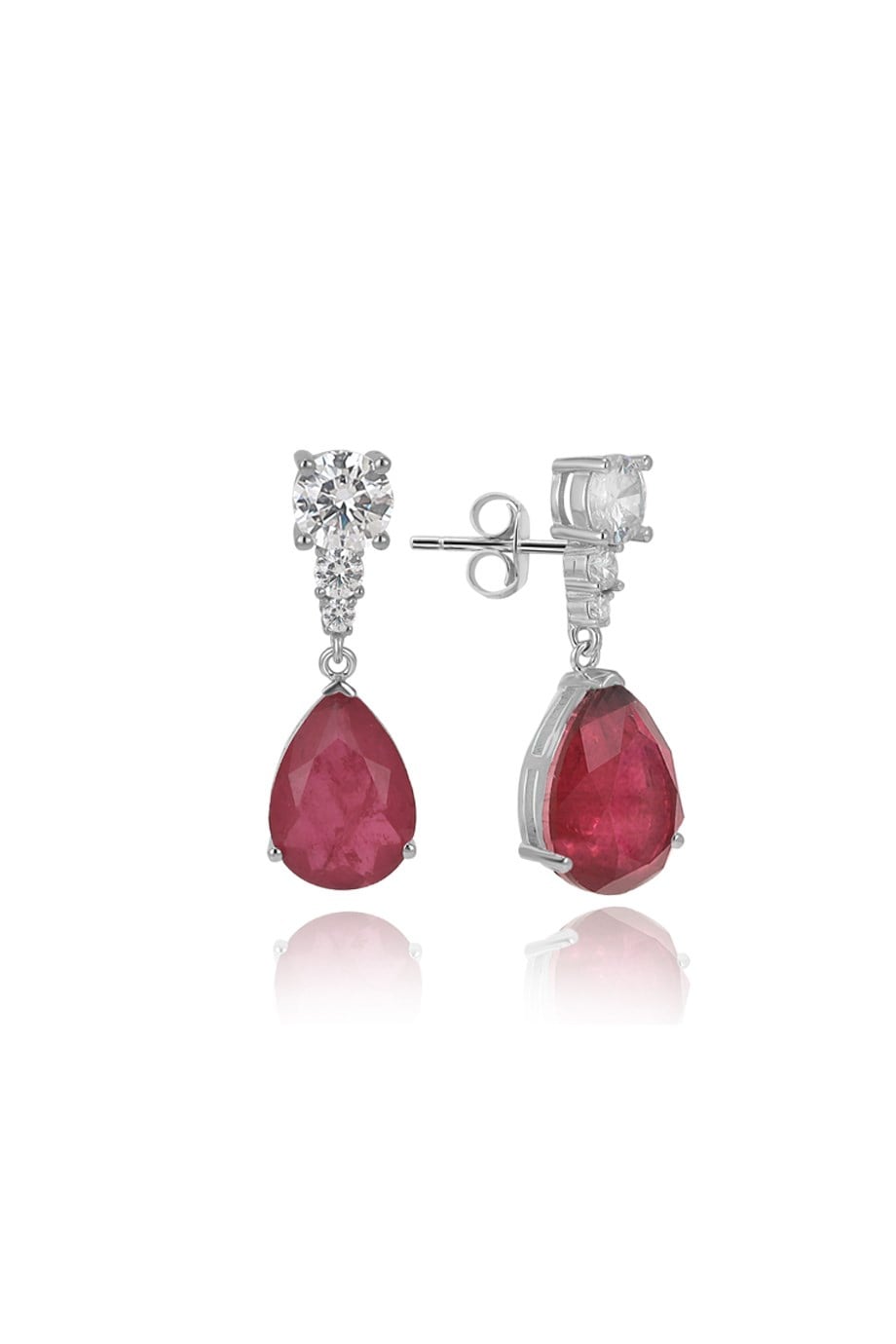 PARAIBA TOURMALİN KIRMIZI TAŞLI KÜPE