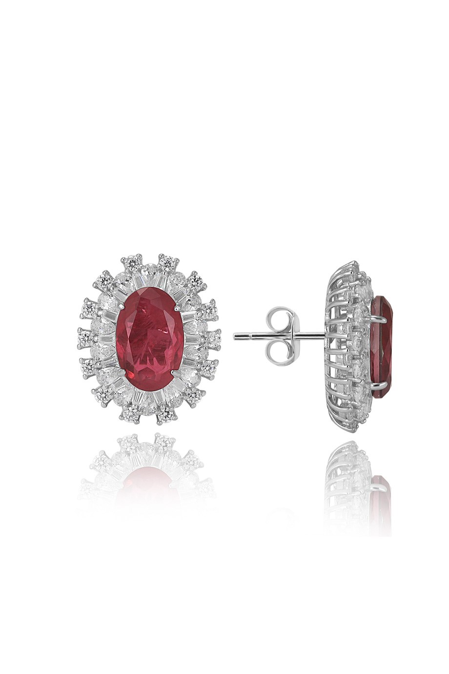 PARAIBA TOURMALİN KIRMIZI TAŞLI KÜPE