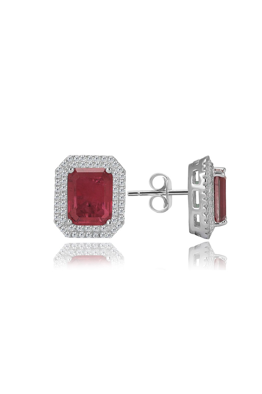 PARAIBA TOURMALİN KIRMIZI TAŞLI KÜPE