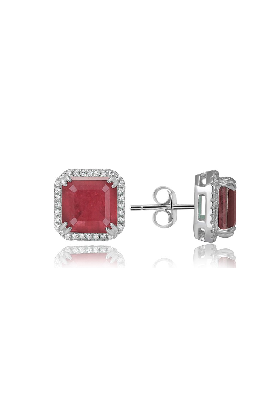 PARAIBA TOURMALİN KIRMIZI TAŞLI KÜPE