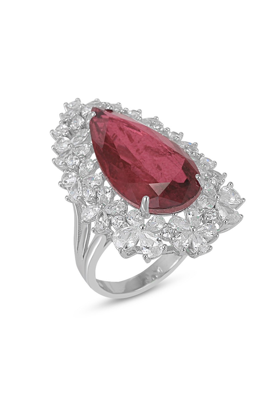 PARAIBA TOURMALİN KIRMIZI TAŞLI YÜZÜK