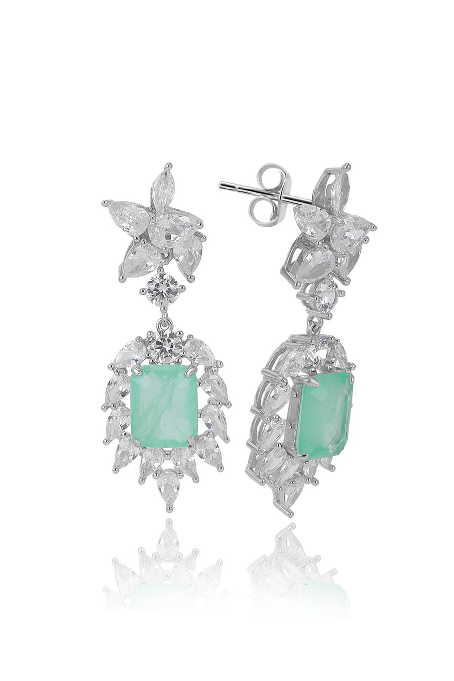 PARAIBA TOURMALİN YEŞİL TAŞLI KÜPE