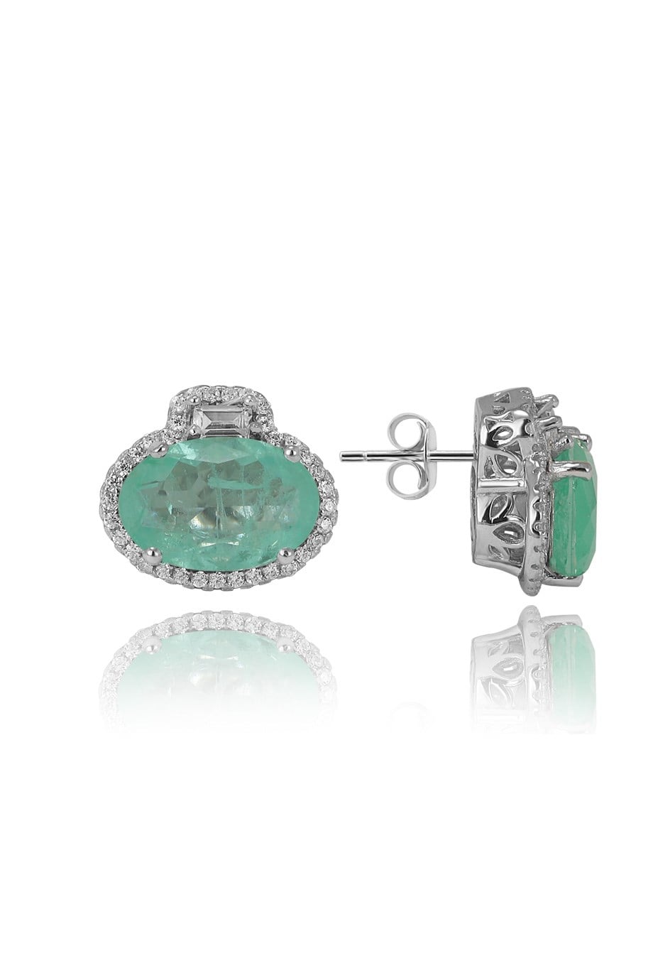 PARAIBA TOURMALİN YEŞİL TAŞLI KÜPE