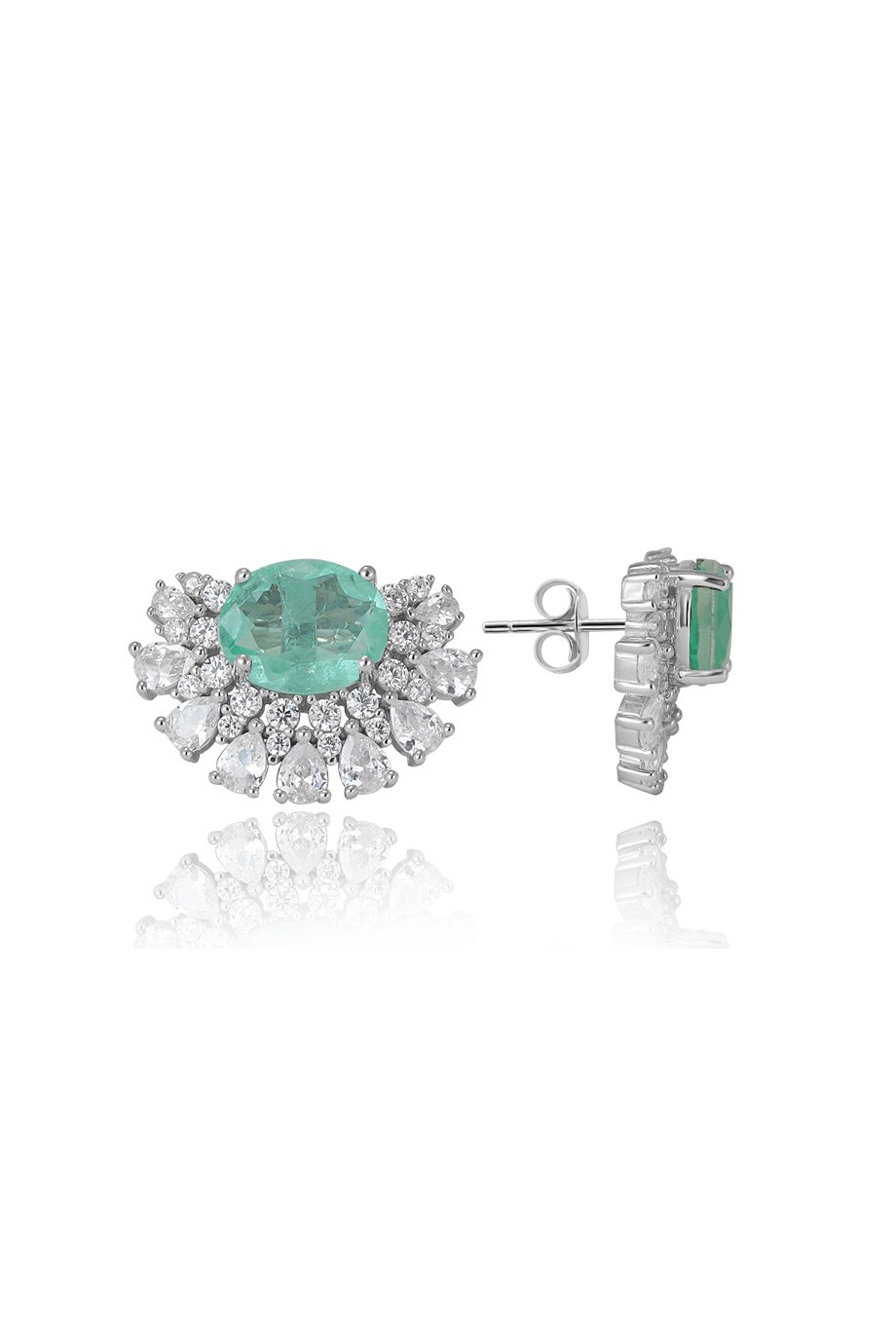 PARAIBA TOURMALİN YEŞİL TAŞLI KÜPE