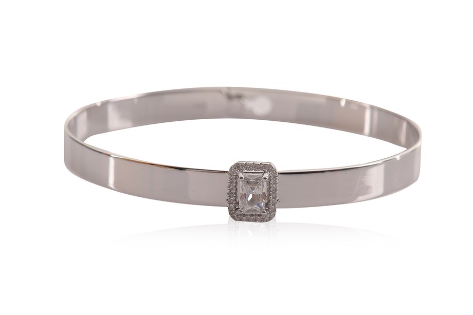 ZIRCON WITH STONE ITALIAN BANGLE