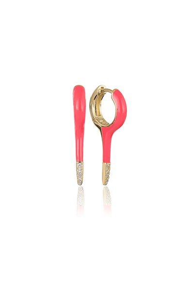 ÖZEL TASARIM İTALYAN PEMBE MİNELİ KÜPE