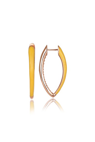 ÖZEL TASARIM İTALYAN SARI MİNELİ KÜPE