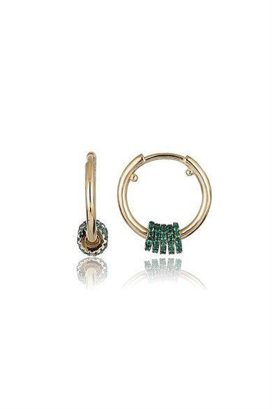 ÖZEL TASARIM İTALYAN YEŞİL TAŞLI KÜPE