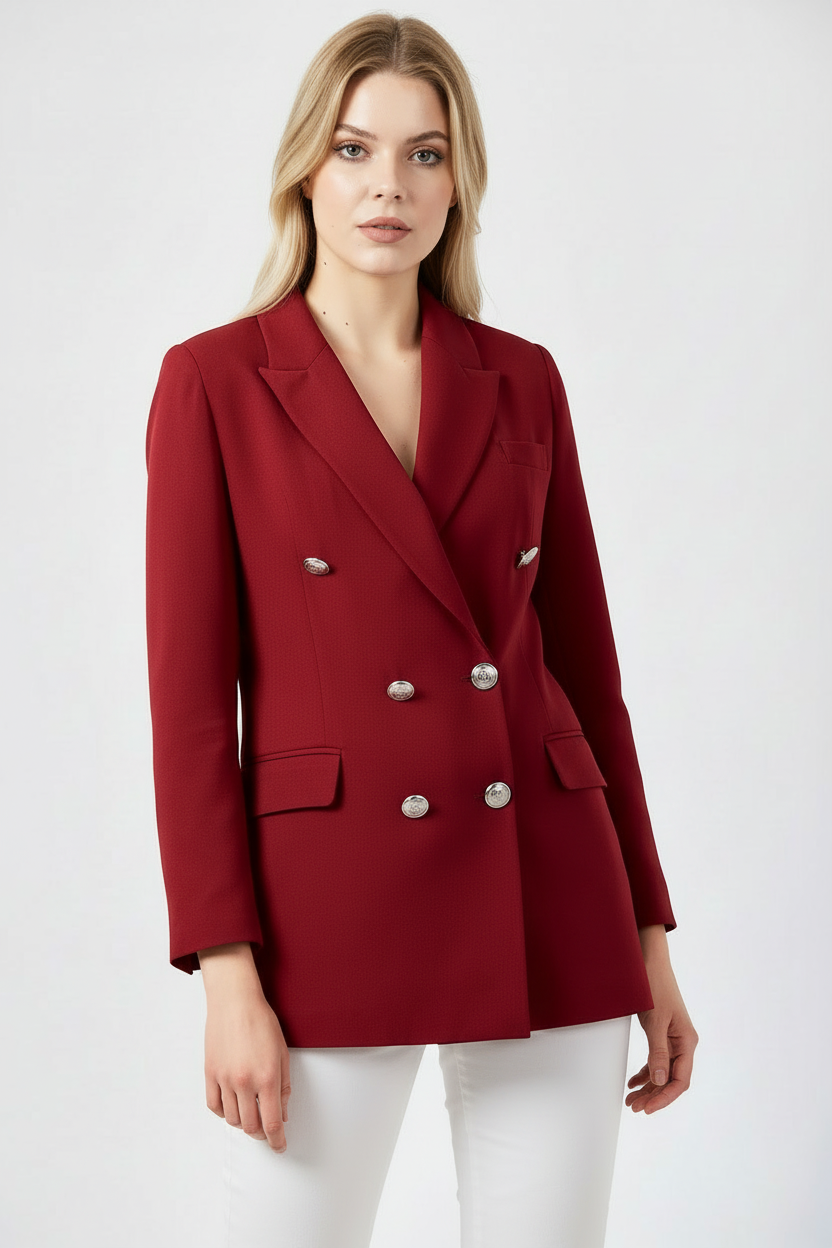 Bordo Kruvaze Blazer