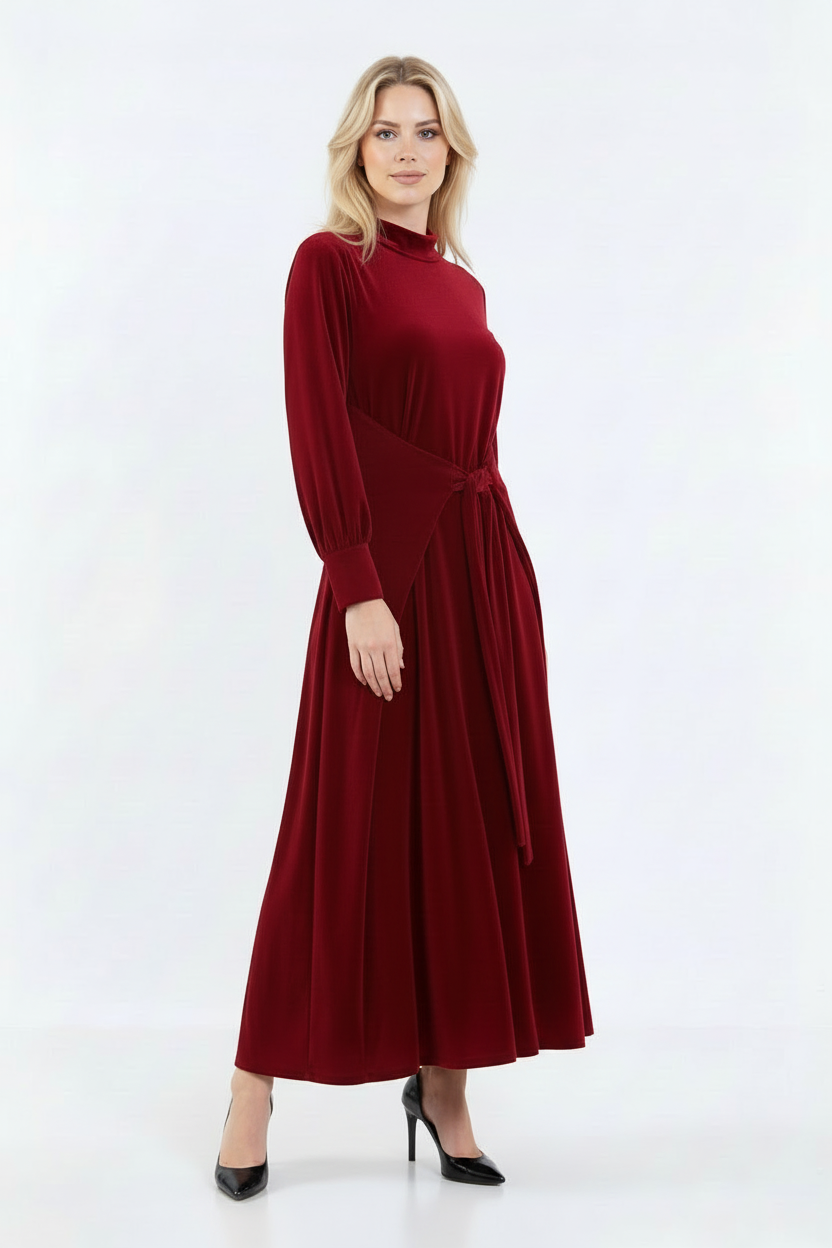 Kadife Boydan Elbise