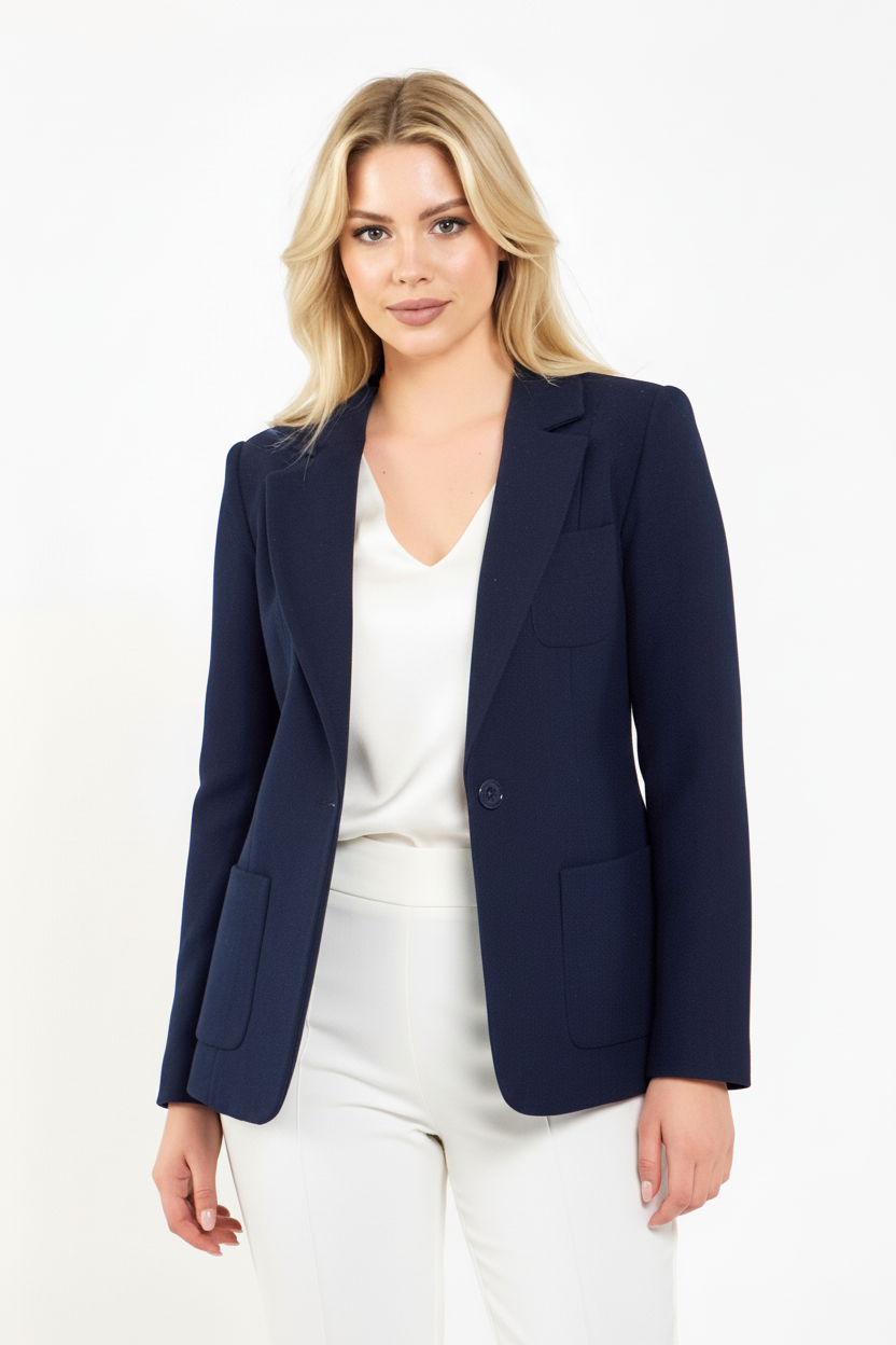 Lacivert Kaşe Ceket