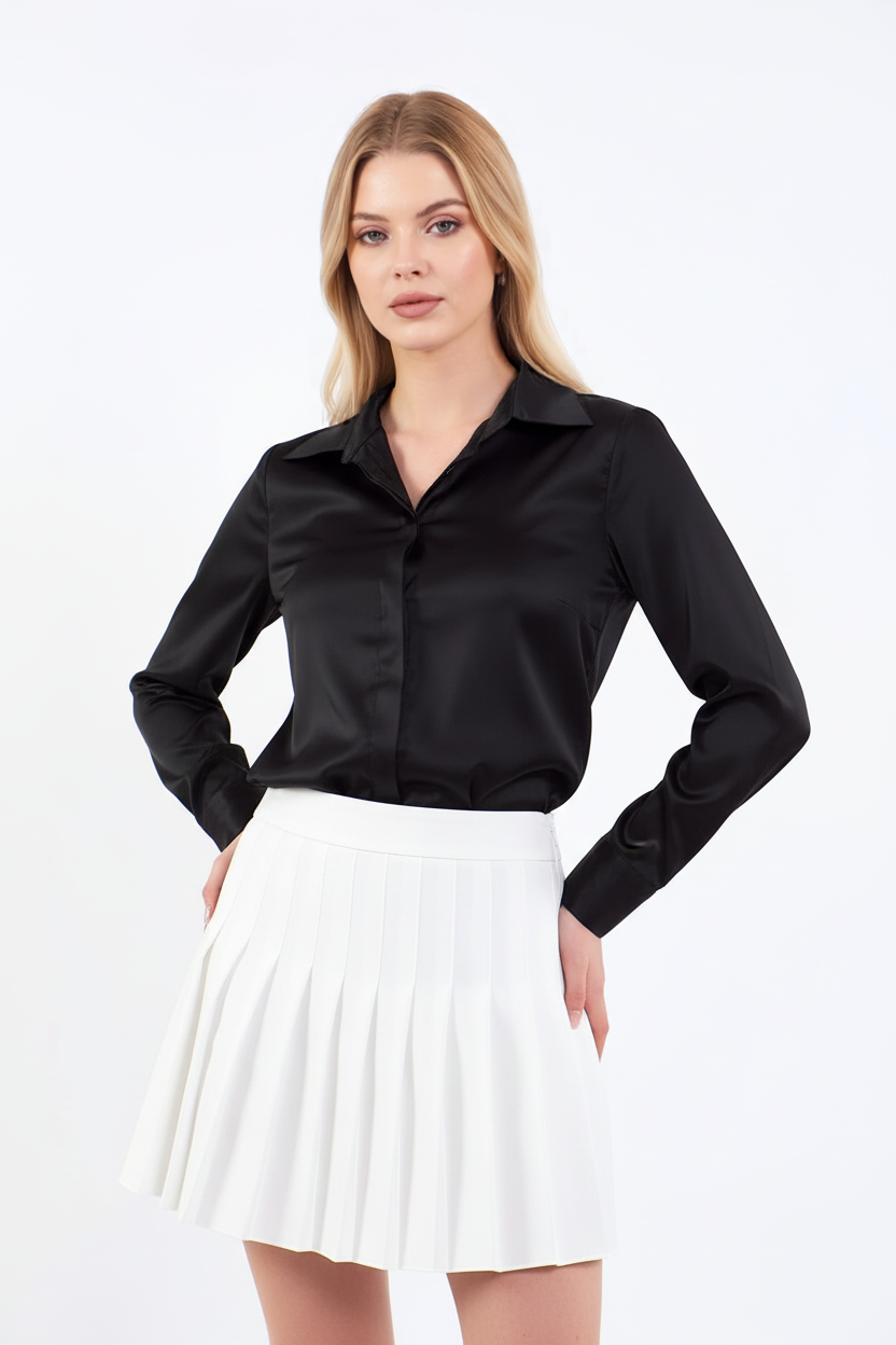 Pleated High-Waisted Skirt