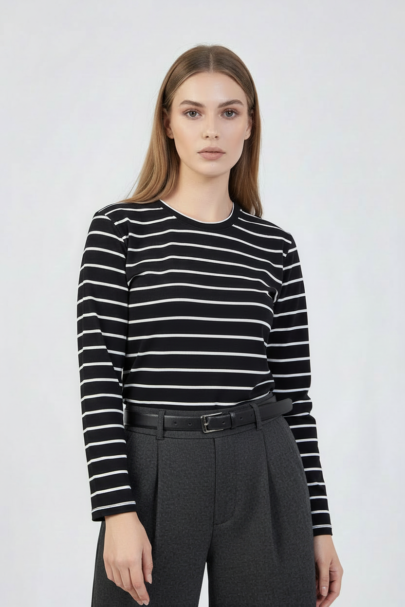 Black Striped Sweatshirt