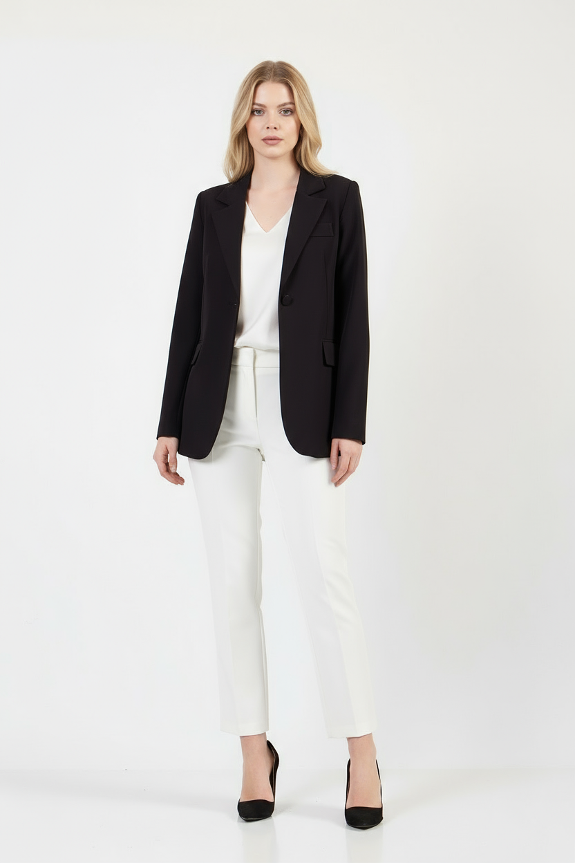 Siyah Tek Düğme Ceket