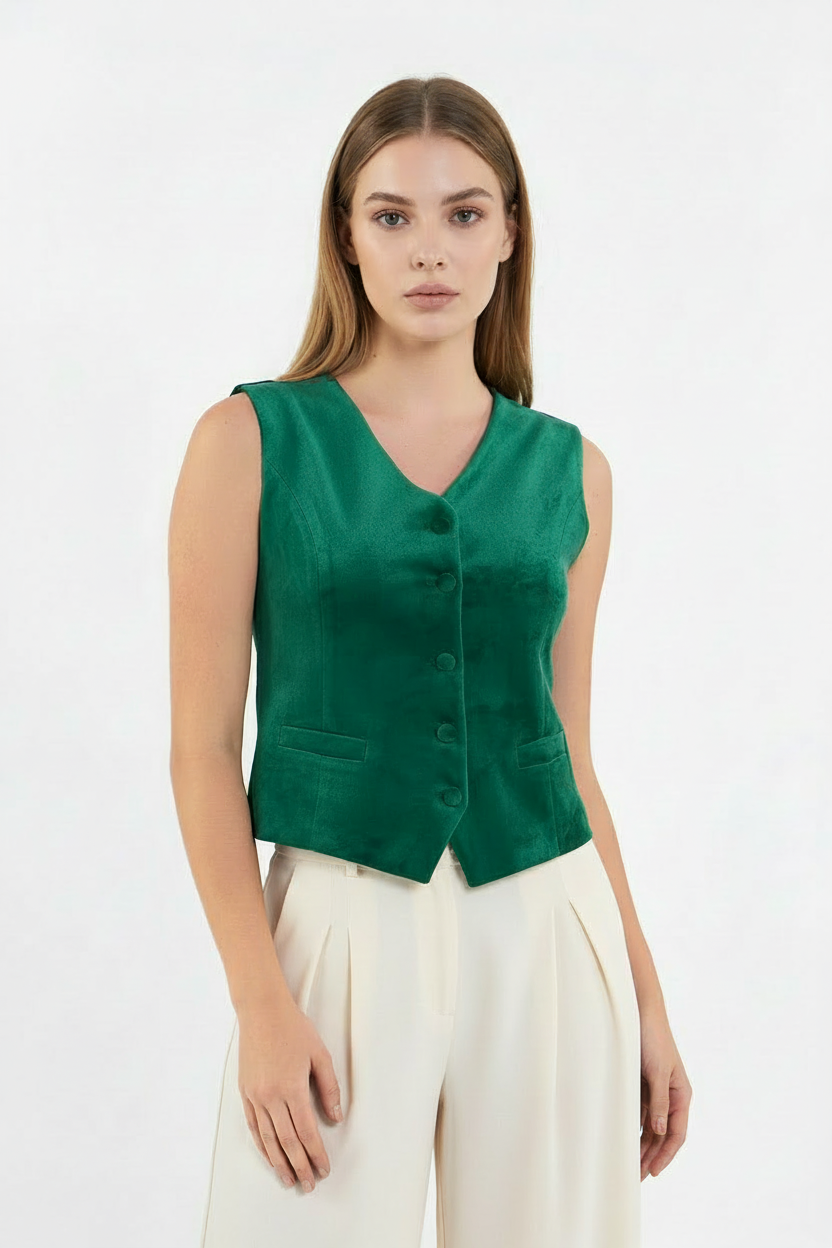 Yeşil Kadife Yelek