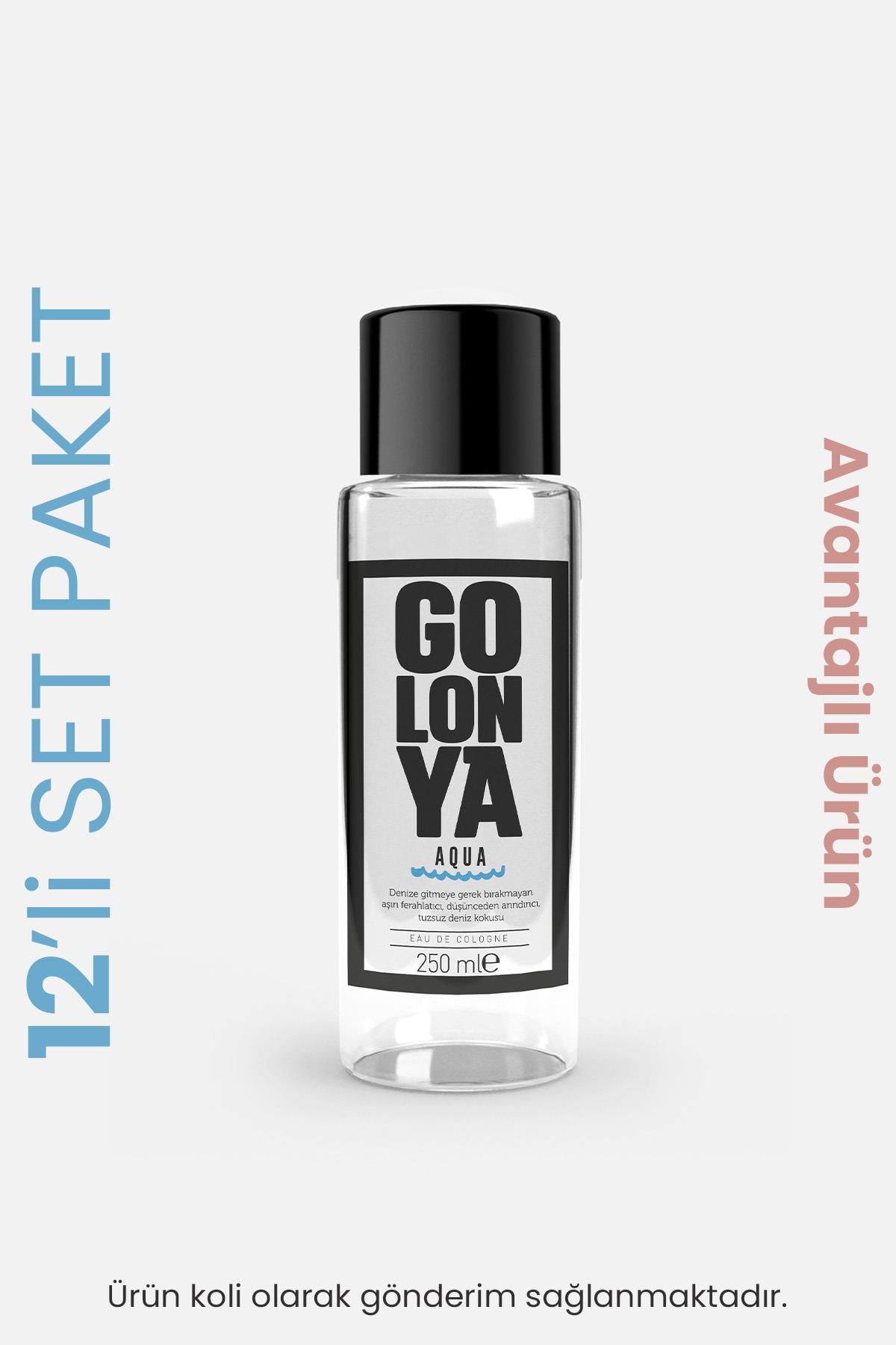 Aqua, 12 Adet Tuzsuz Deniz Kokulu Kolonya, 250 ml