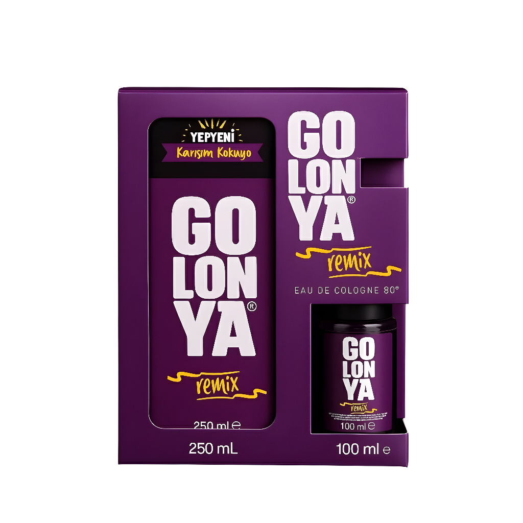 Golonya Remix 2'li Kolonya Koleksiyonu, Narenciyeden Ambere Zarif Bir Geçiş 250ml, 100ml Kofre Set