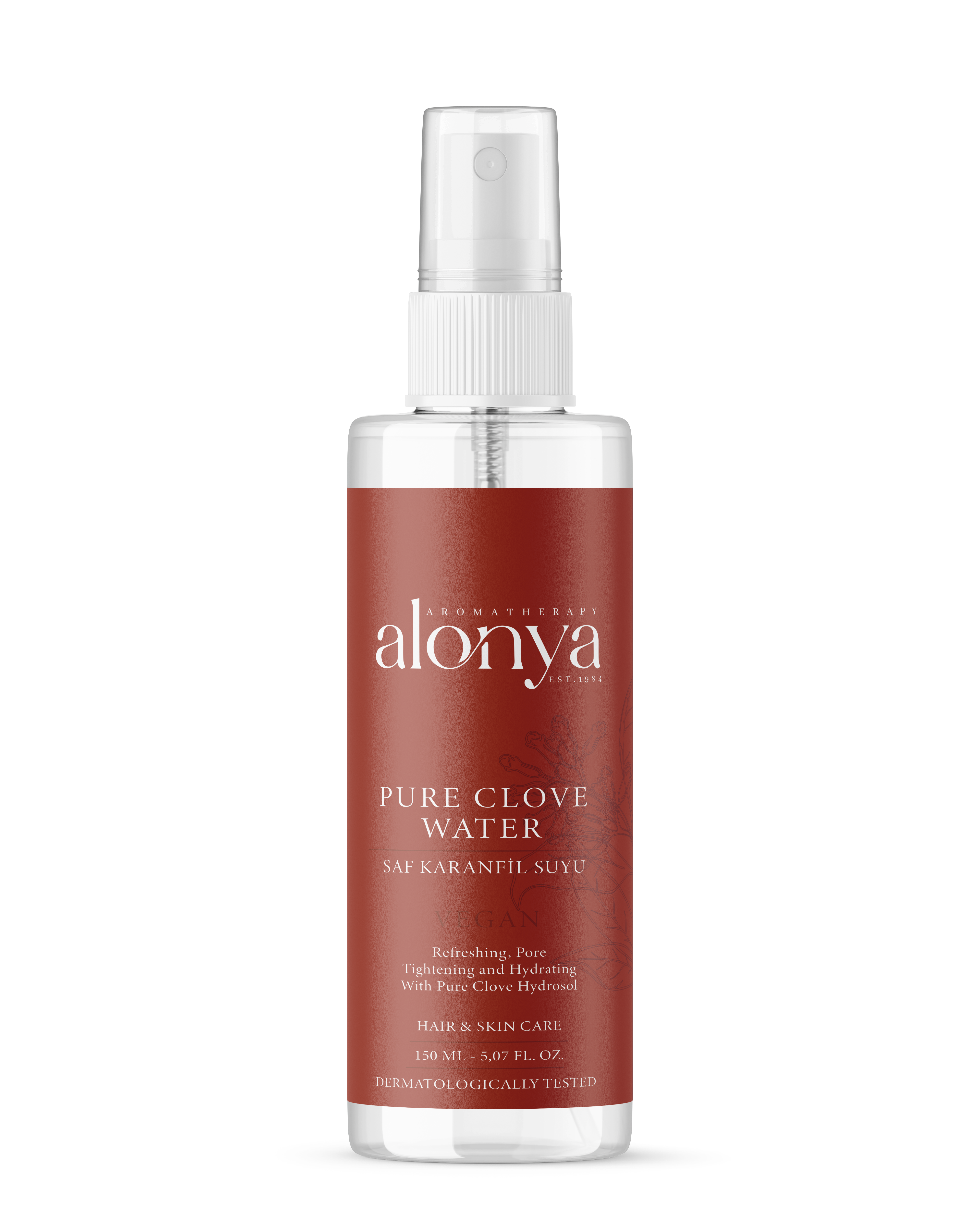 Pure Clove Saf Karanfil Hidrosolü Arındırıcı ve Ferahlatıcı Etkili Cilt Bakım Toniği 150 Ml