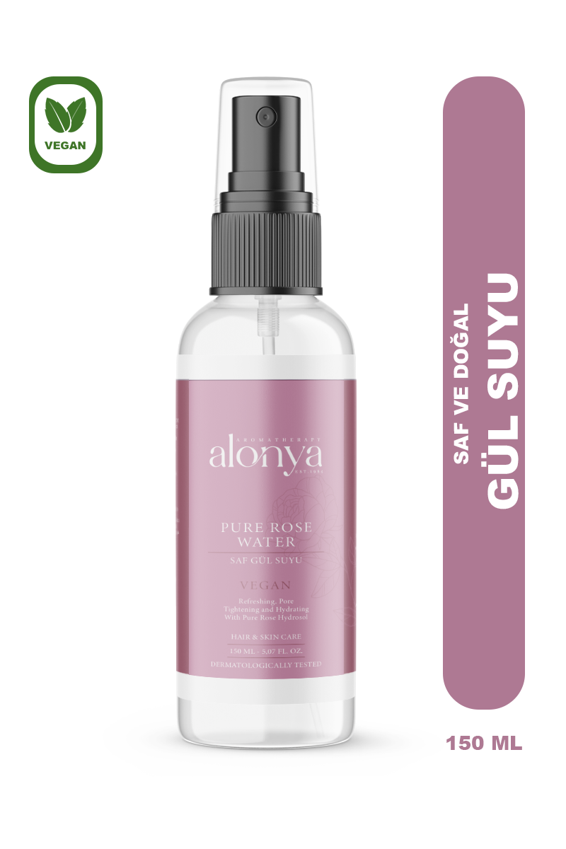 SAF GÜL HİDROSOLÜ AYDINLATICI GÖZENEK SIKILAŞTIRICI VE NEMLENDİRİCİ TONİK 150 ML