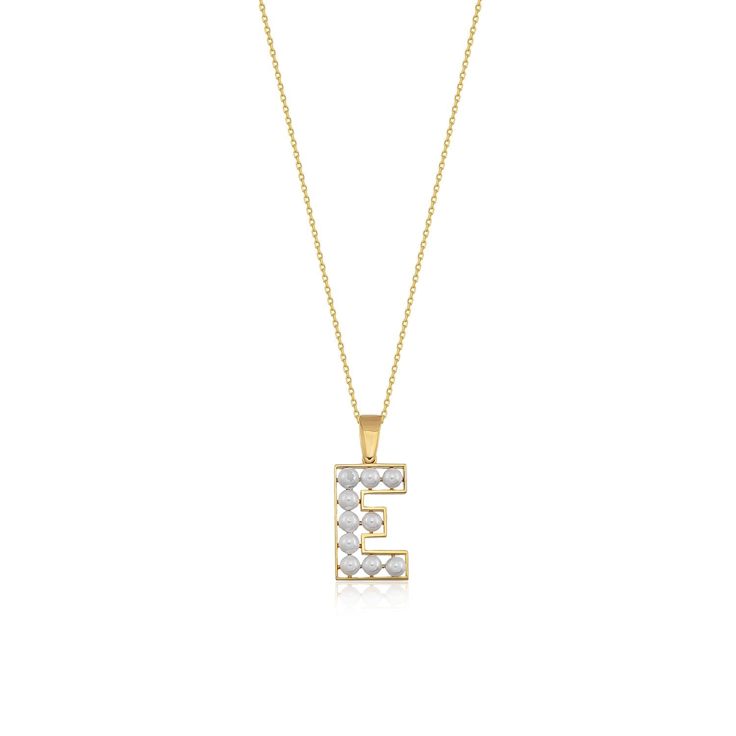 Altın ve İncili Harf Kolye