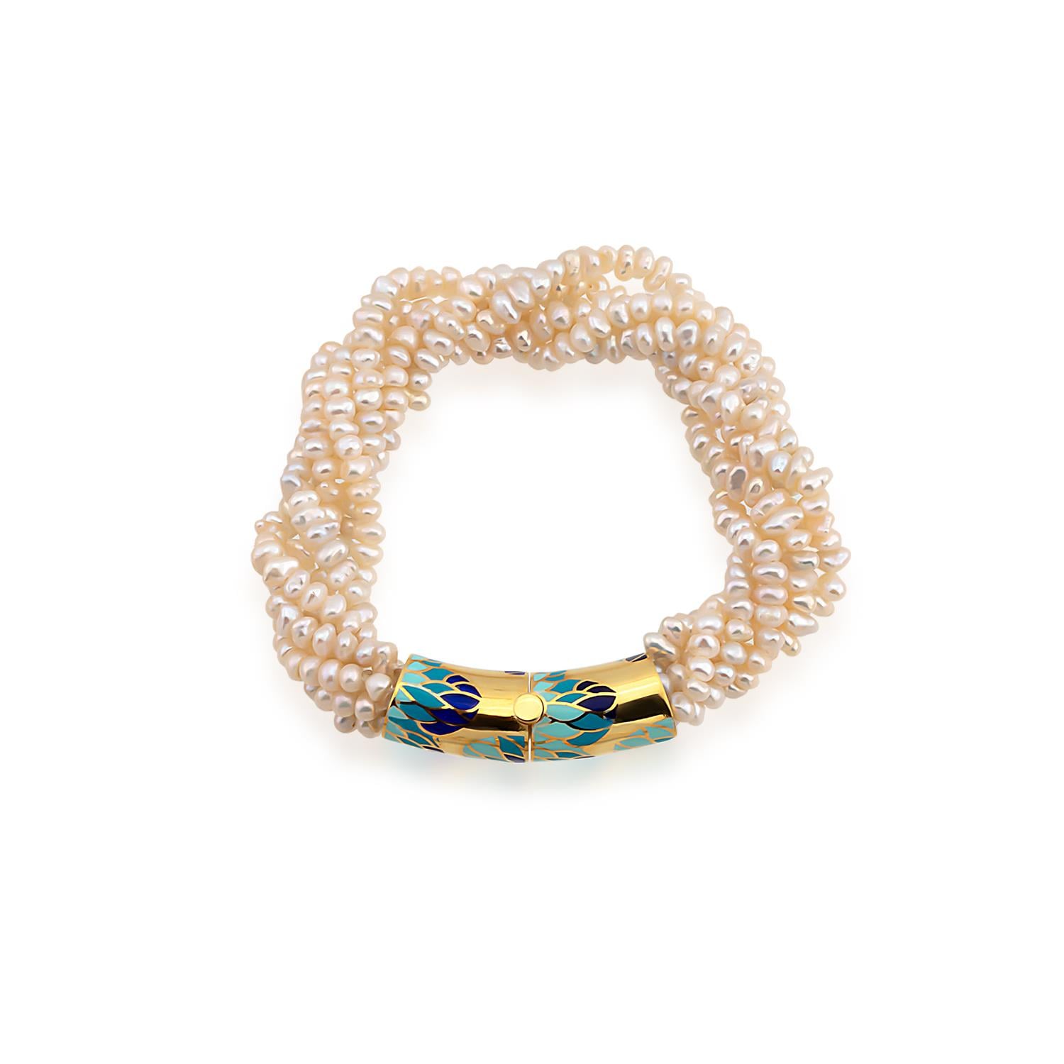 Altın ve İncili Midasus Bileklik