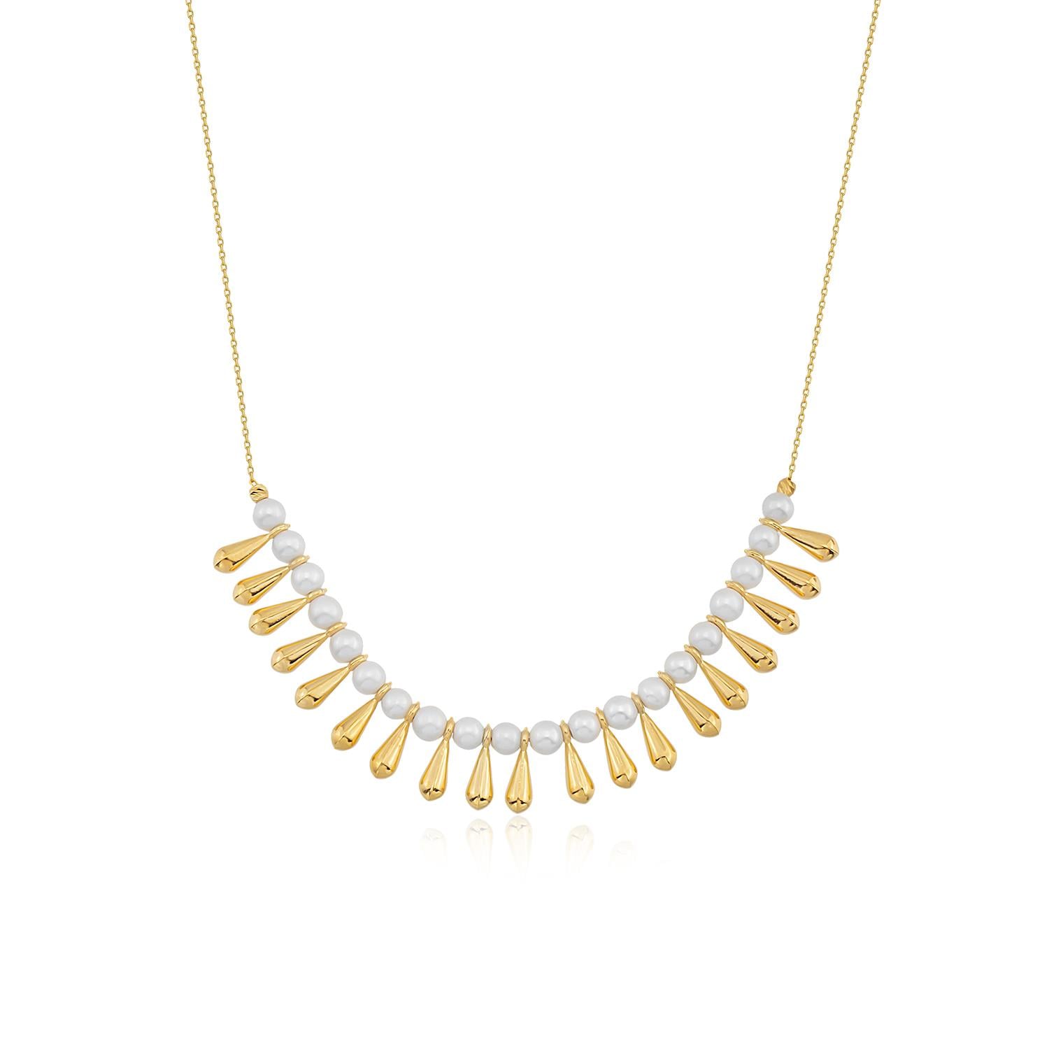 Altın ve İncili Valora Kolye