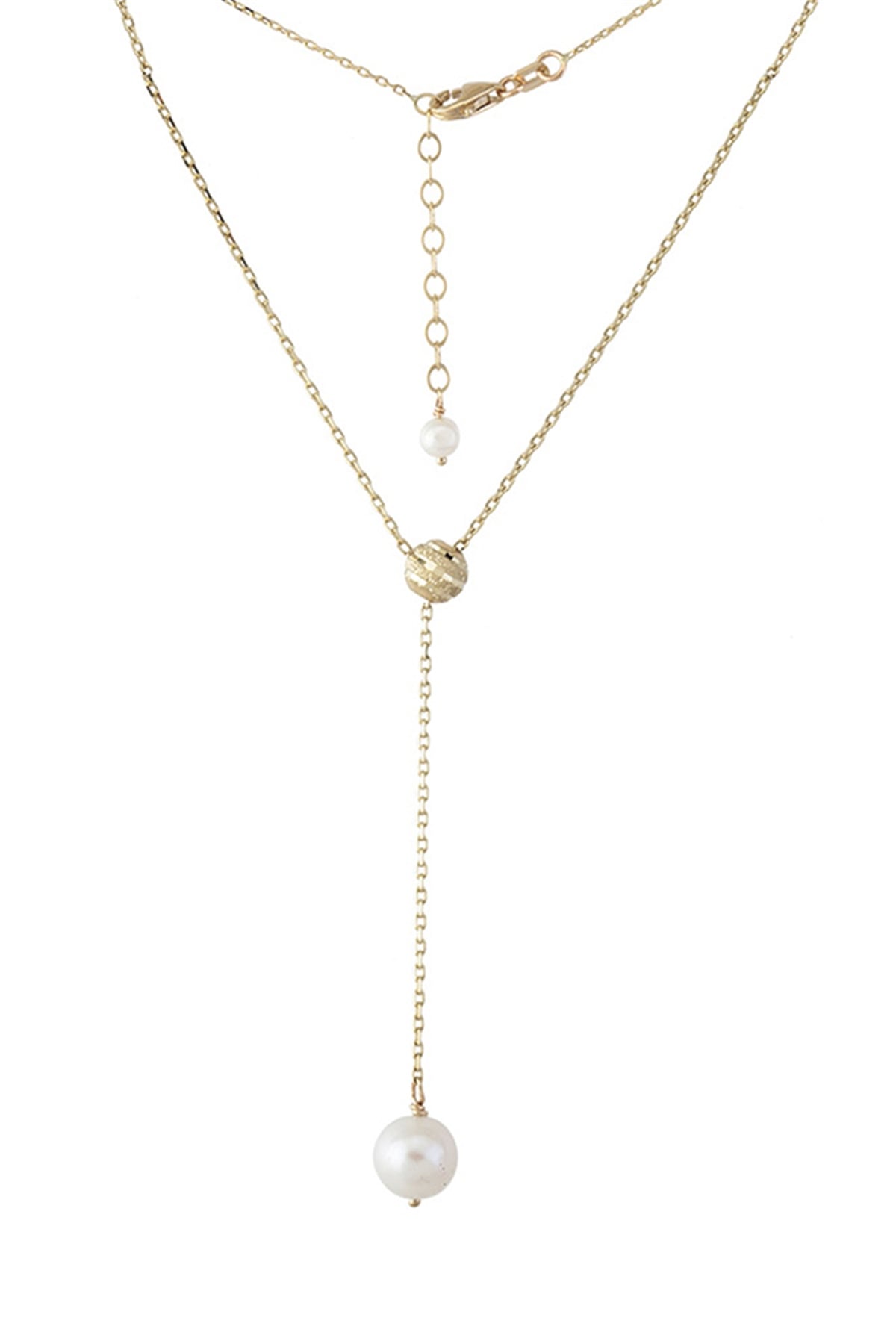 Altın Top Figürlü İncili Kolye