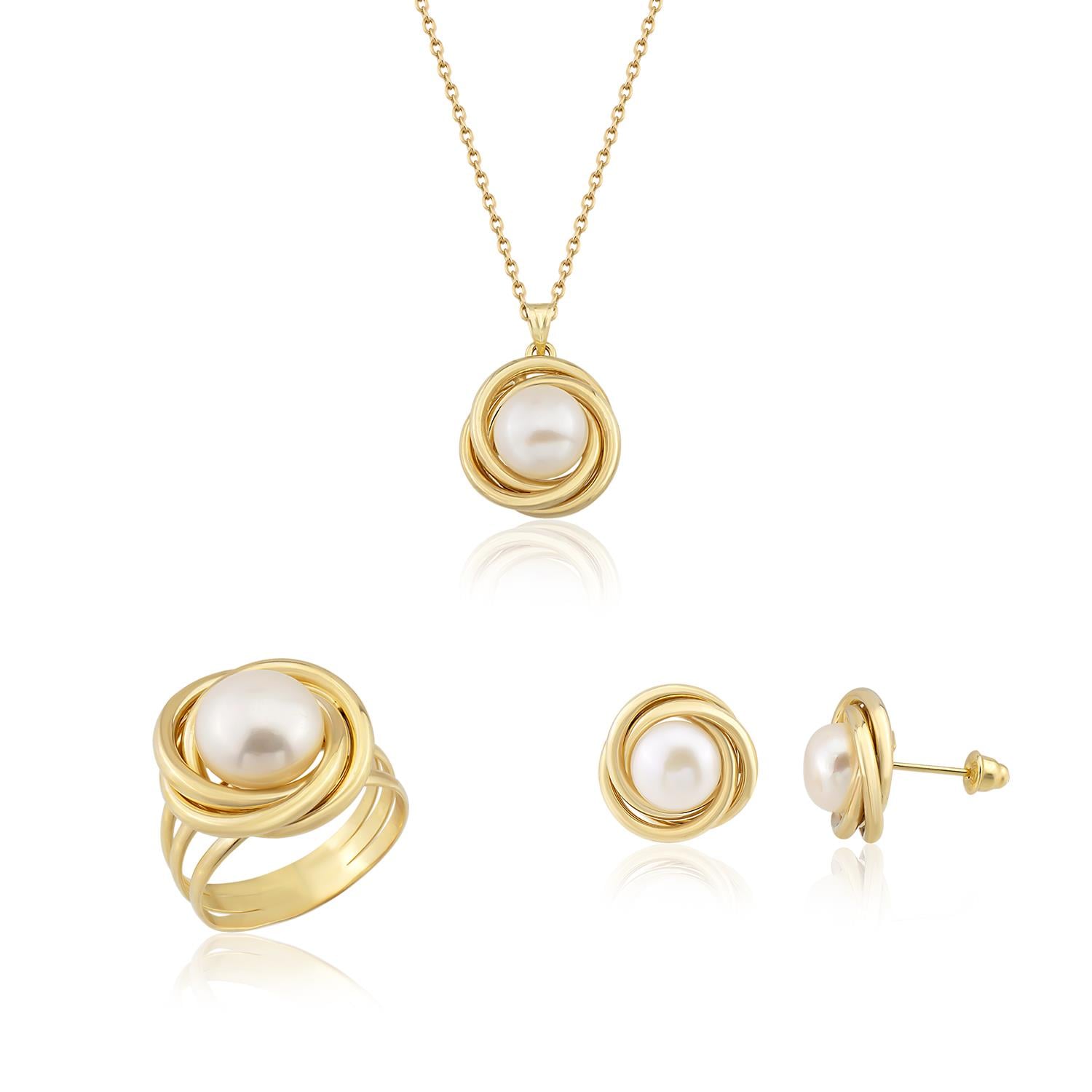 Altın ve İncili Calithia Mini Set