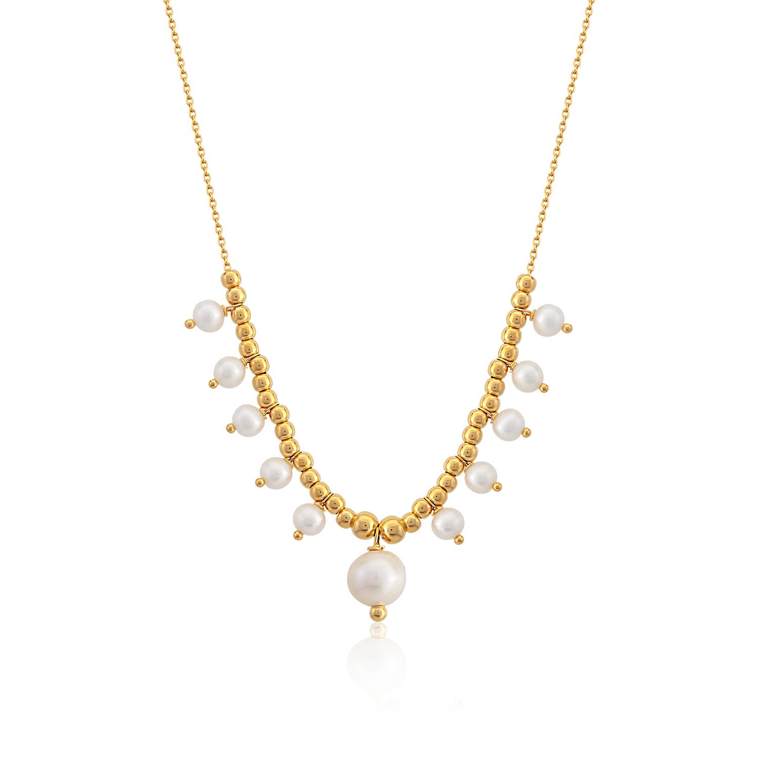 Altın ve İncili Helios Kolye