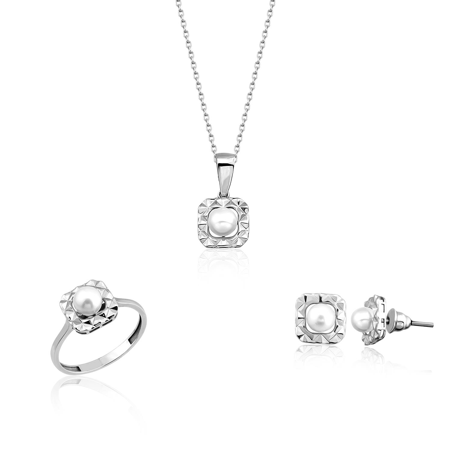 Altın ve İncili Kare Mini Set