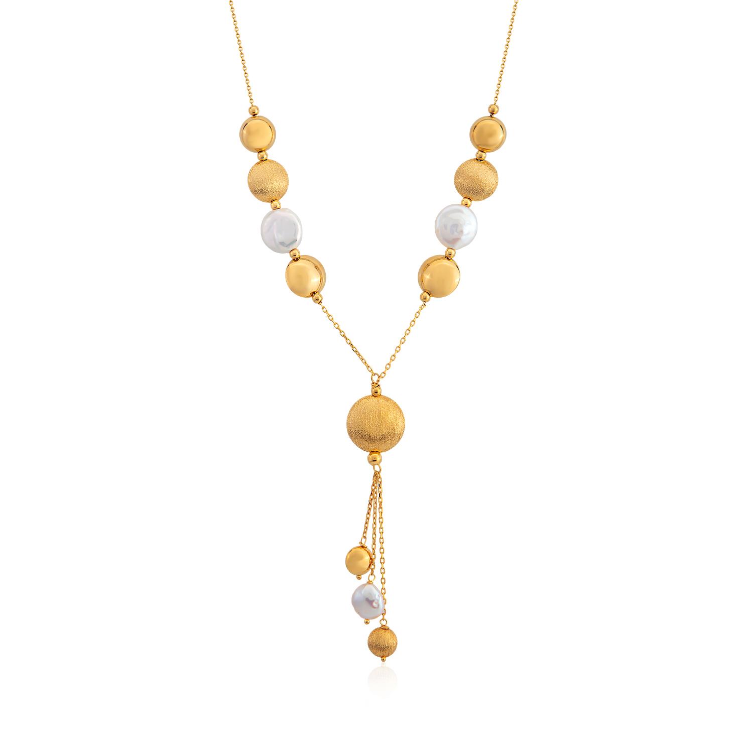 Altın ve İncili Solara Kolye