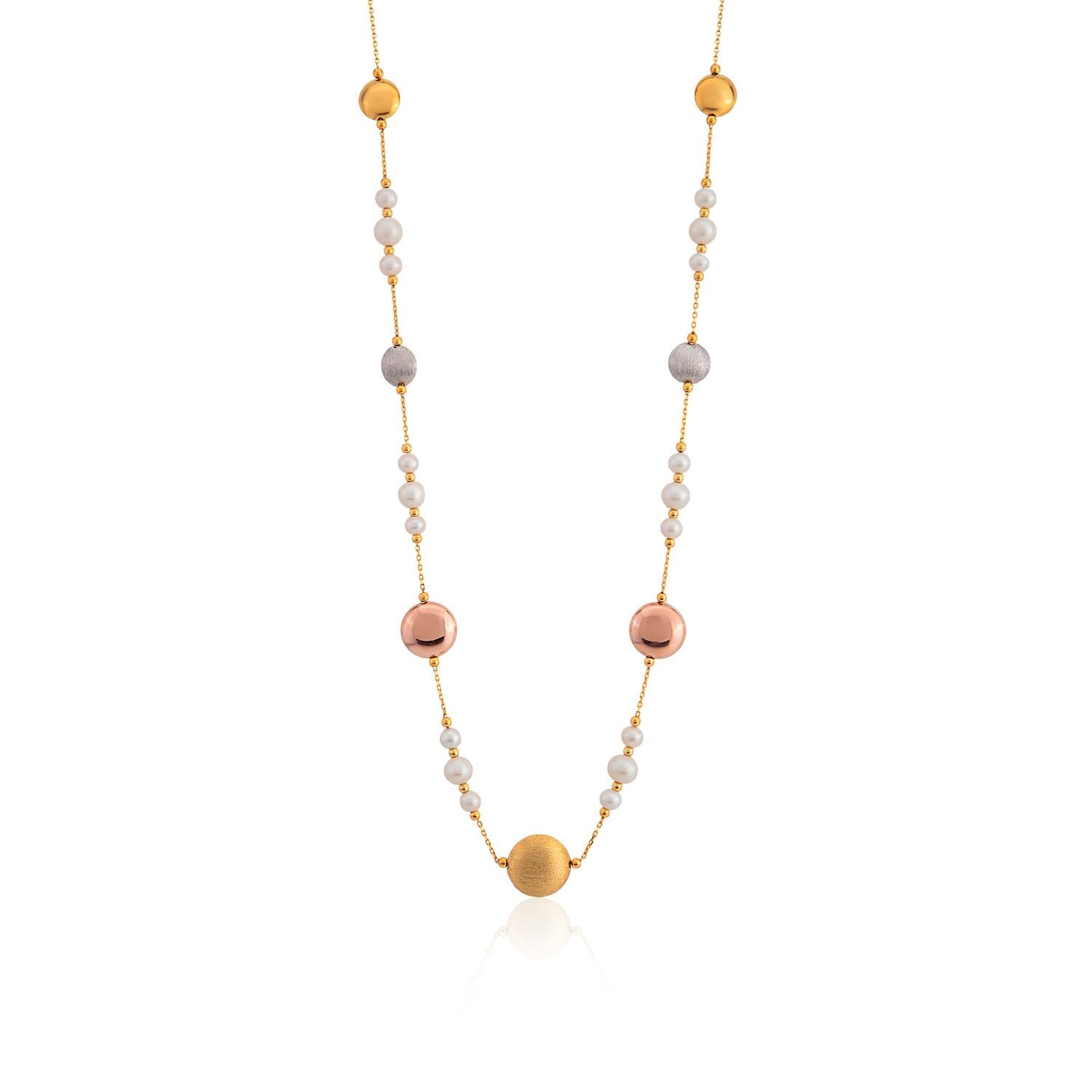 Altın ve İncili Solara Kolye