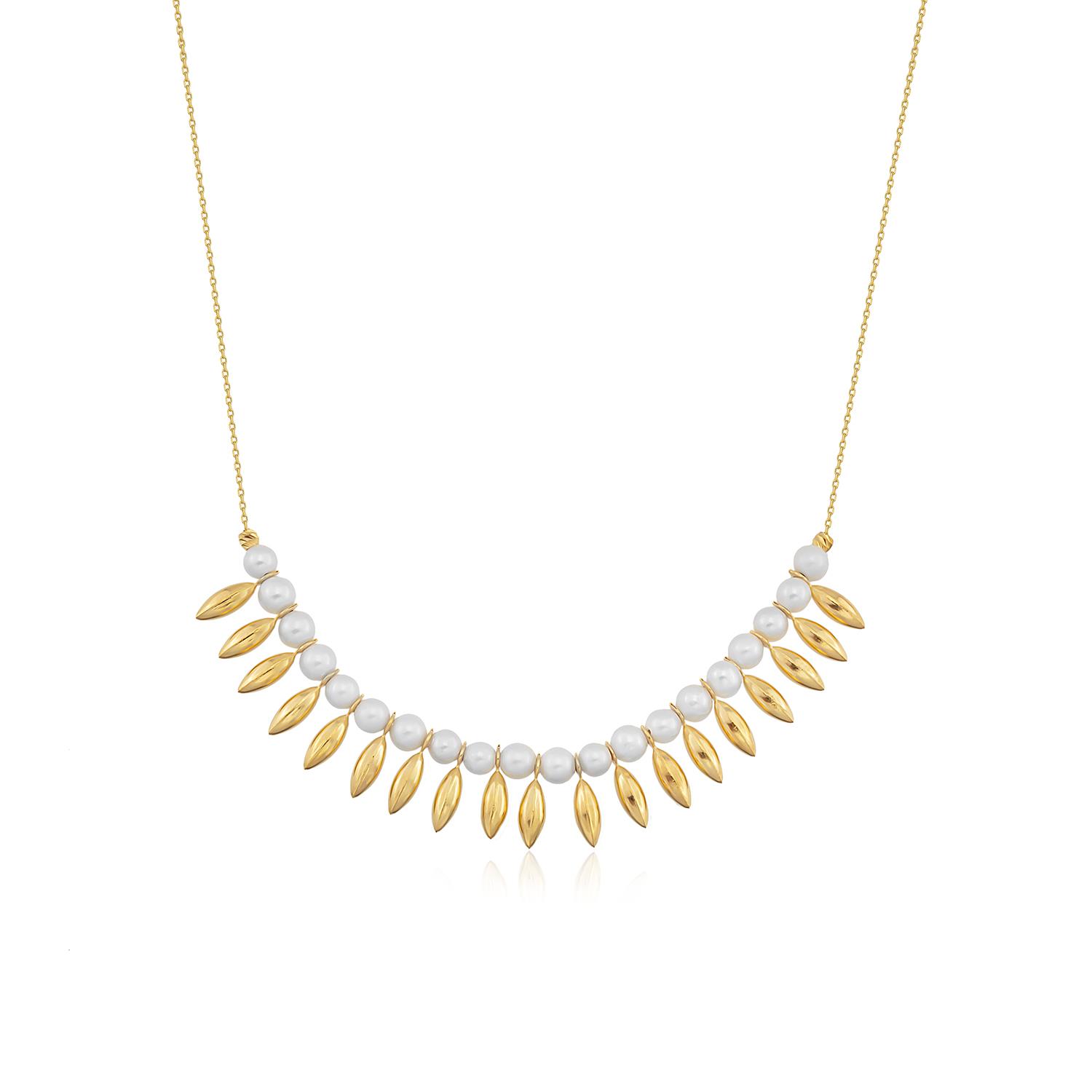 Altın ve İncili Valora Kolye