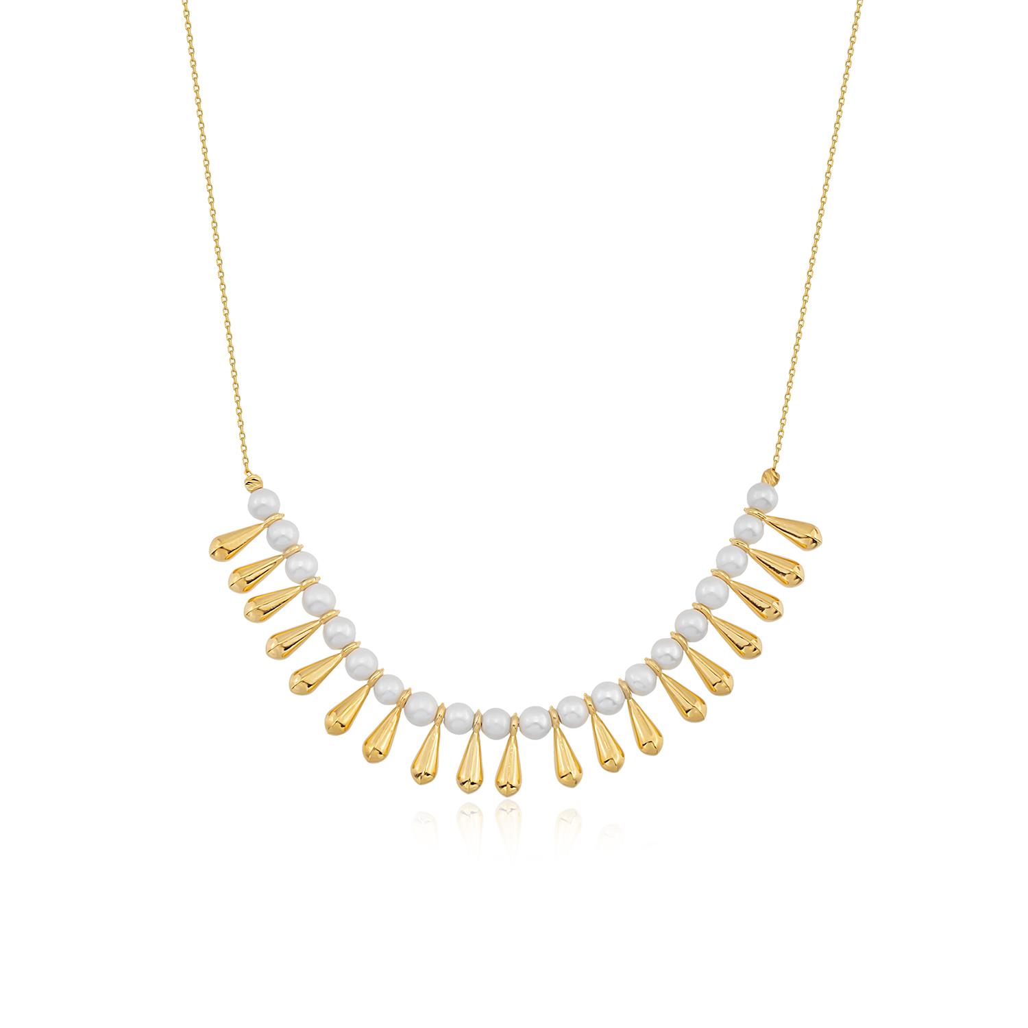 Altın ve İncili Valora Kolye