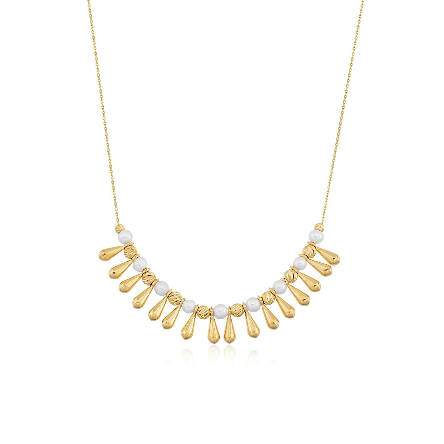 Altın ve İncili Valora Kolye