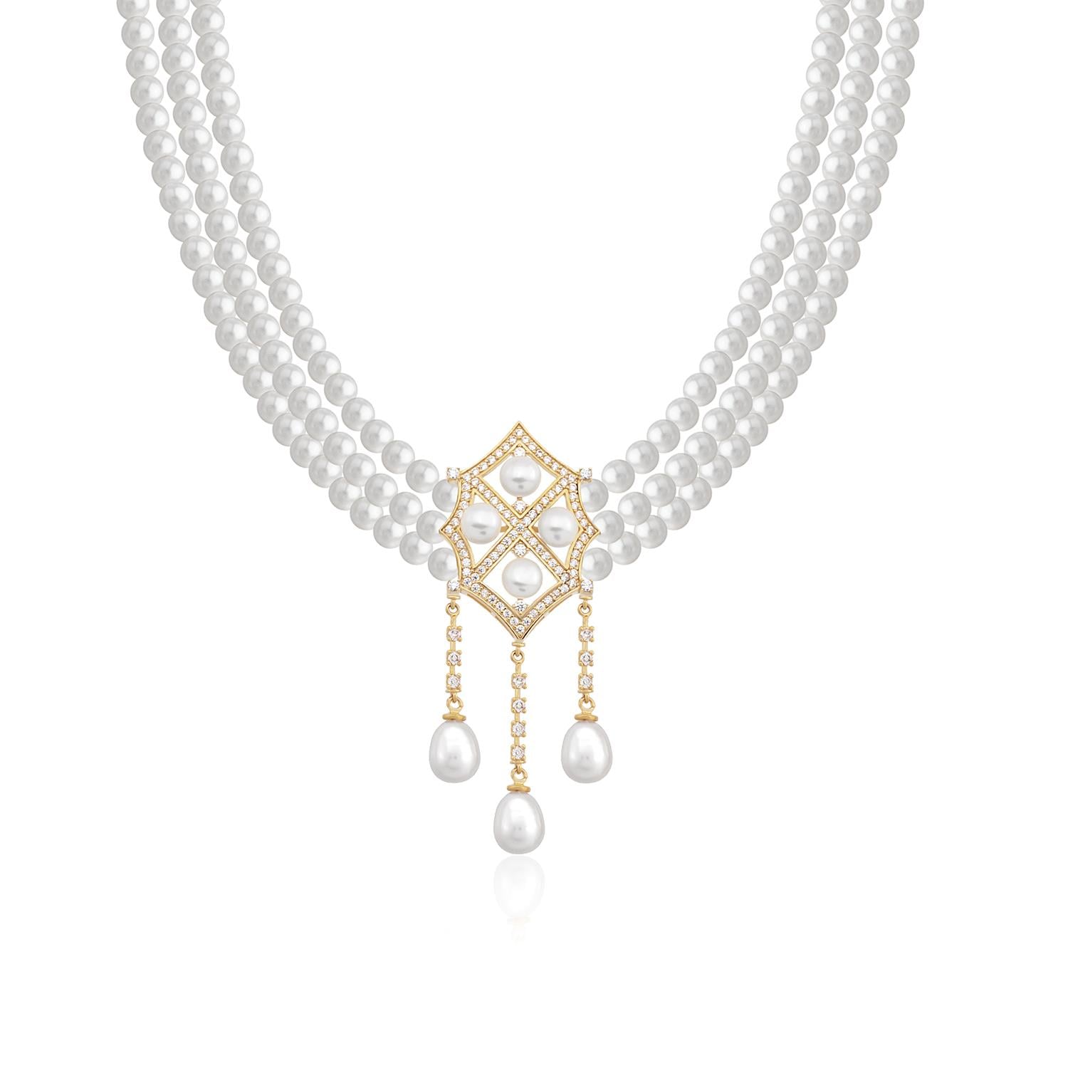 Altın ve İncili Velitha Gerdanlık