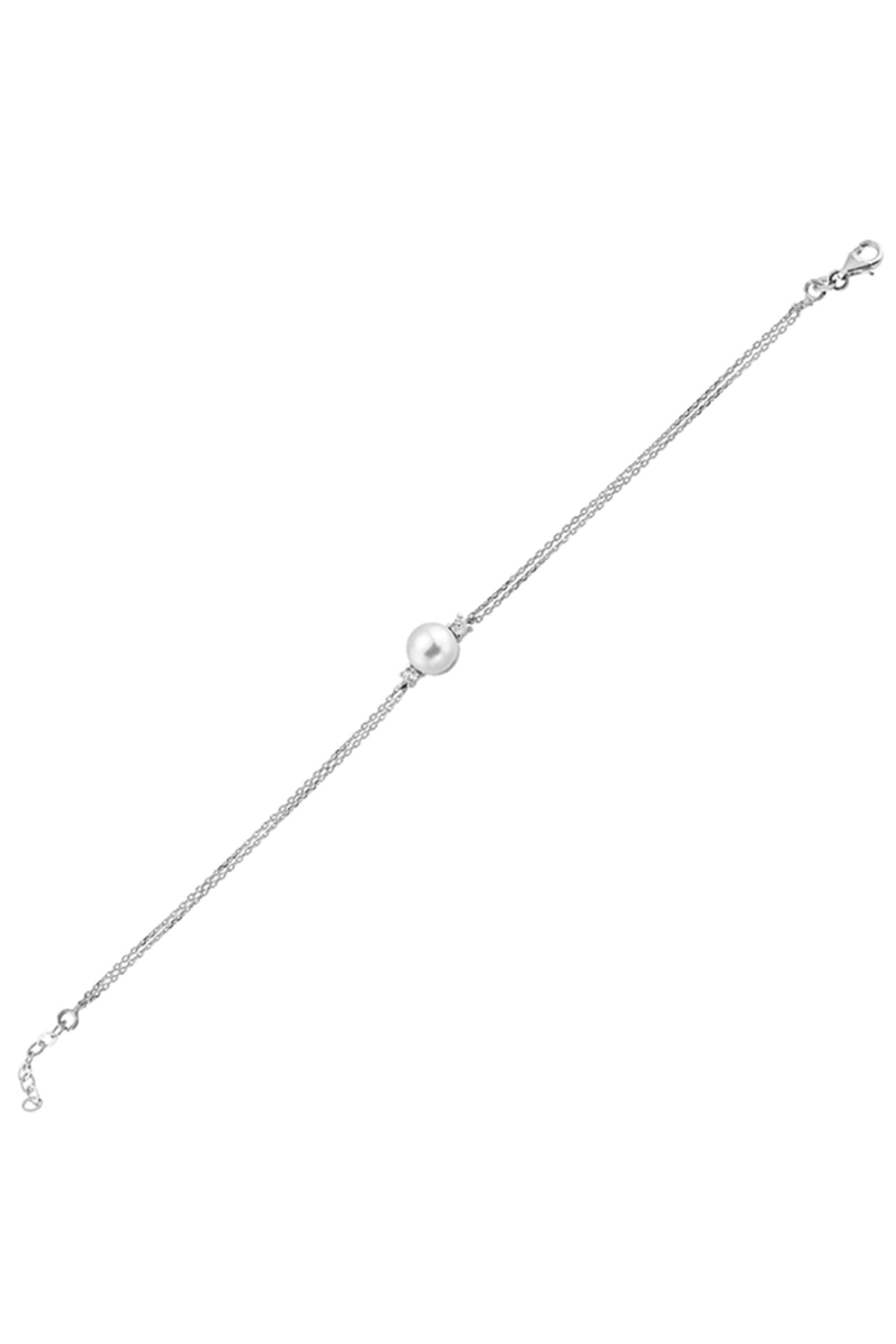 Tek Taşlı Altın İnci Bileklik