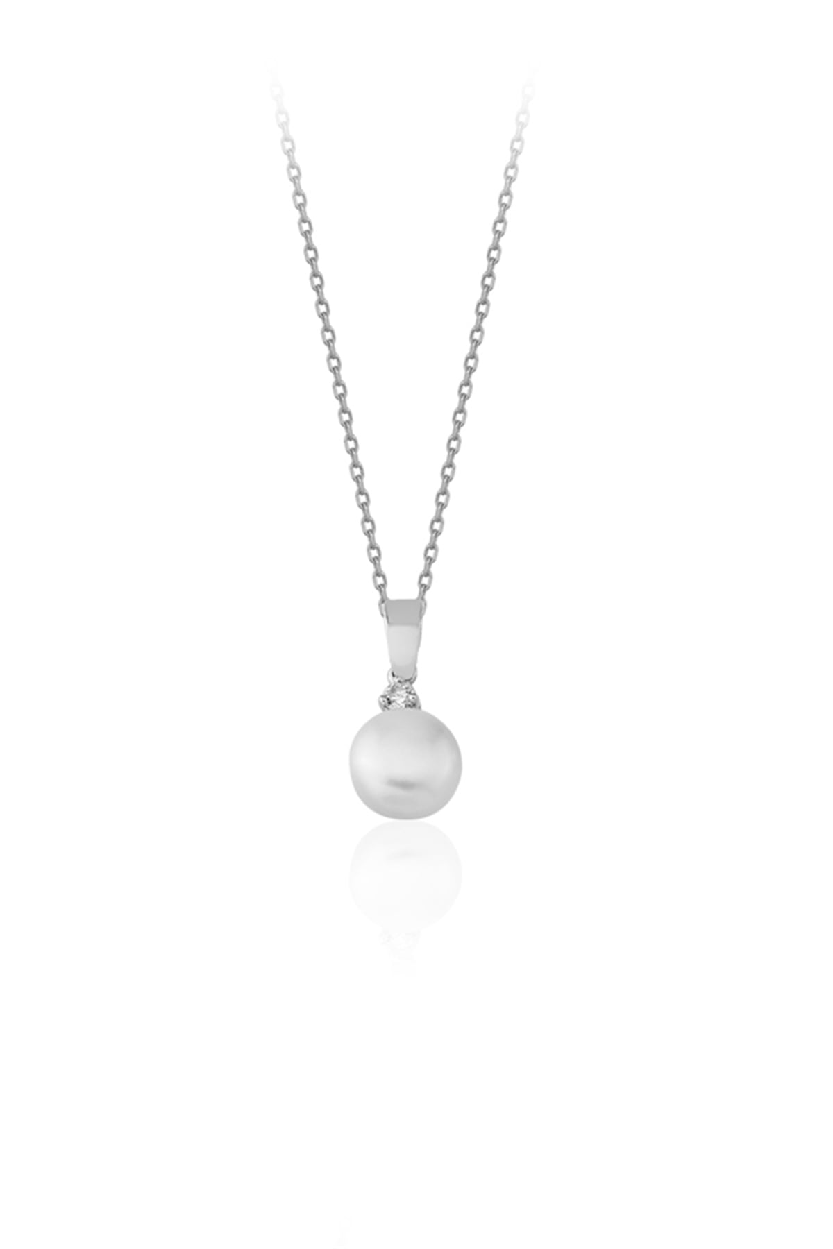 Tek Taşlı İncili Altın Kolye