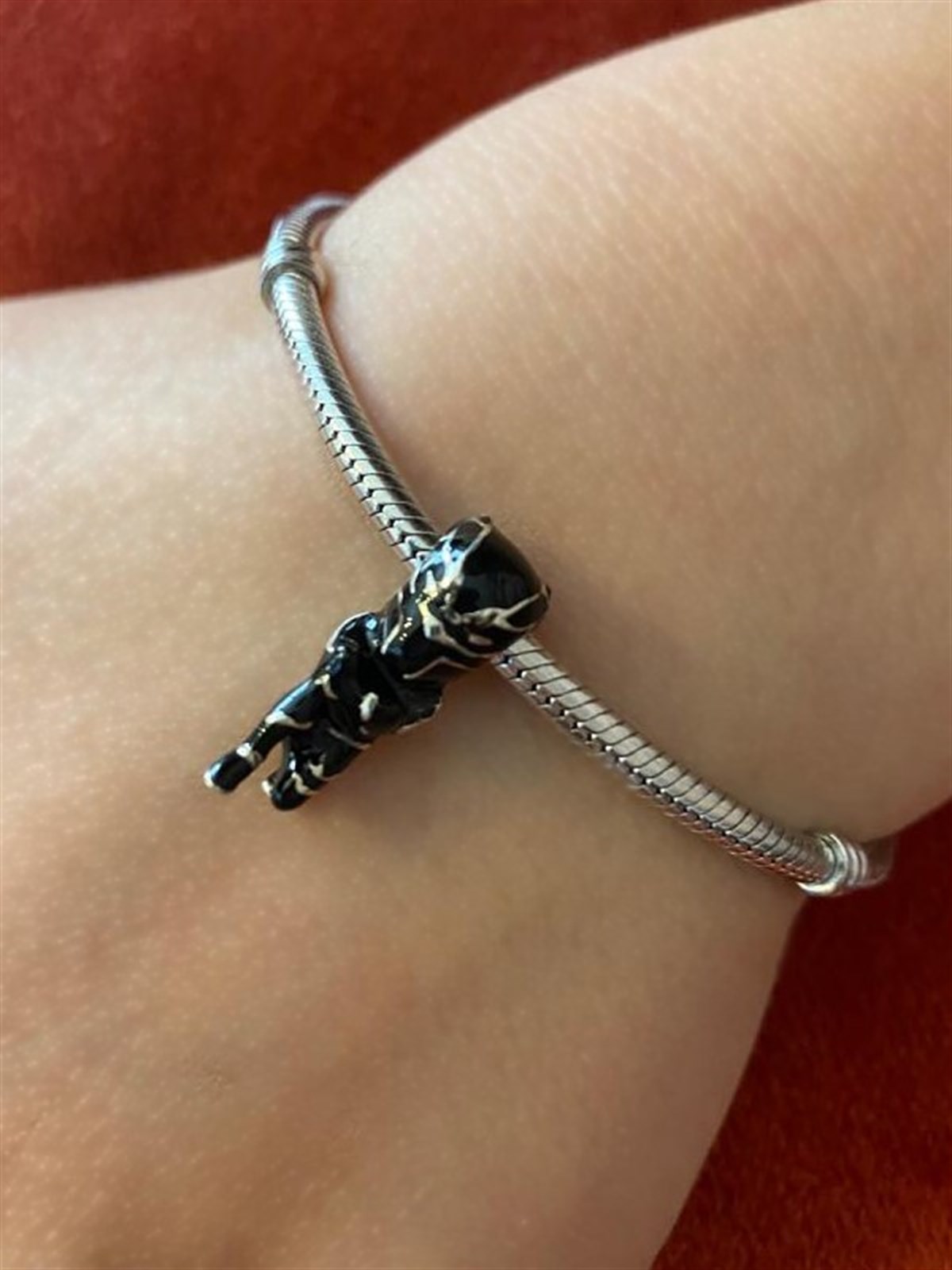  Gümüş Marvel Avengers Black Phanter Charm