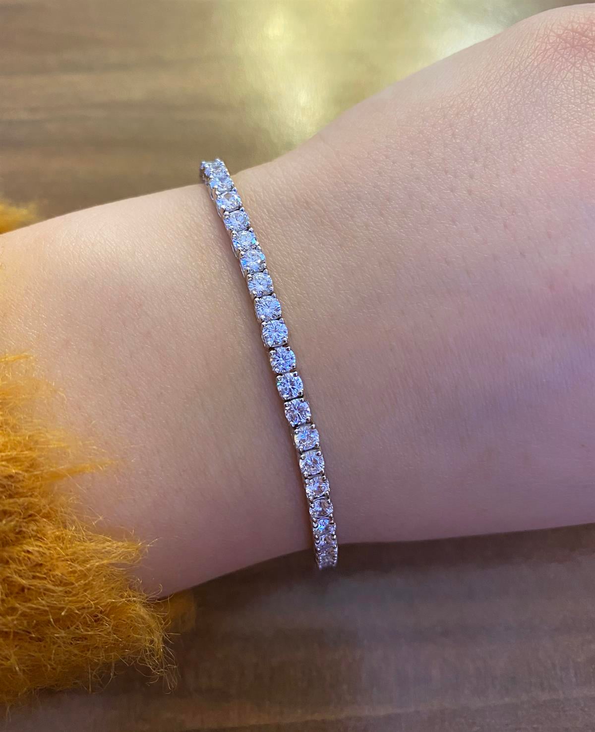 3 mm Gümüş Su Yolu Bileklik