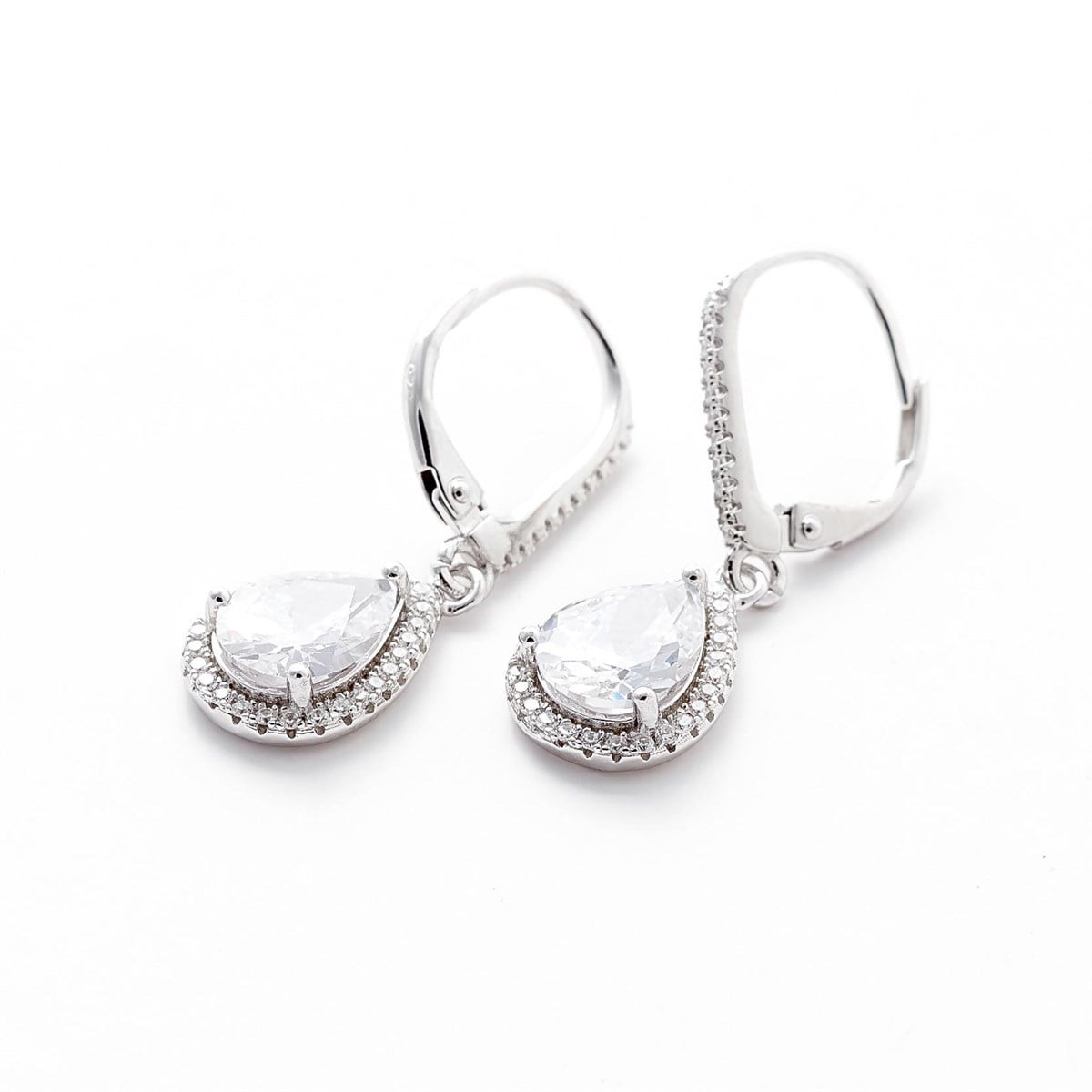 Bayan Damla Model Salkım Gümüş Küpe