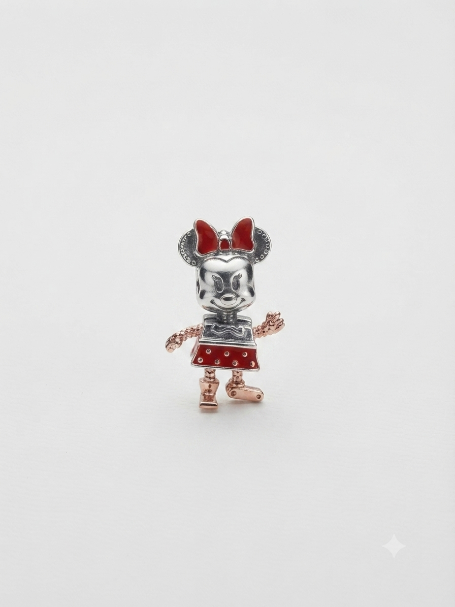 Bayan Gümüş Pandora Bileklik Uyumlu Mickey Model Charm