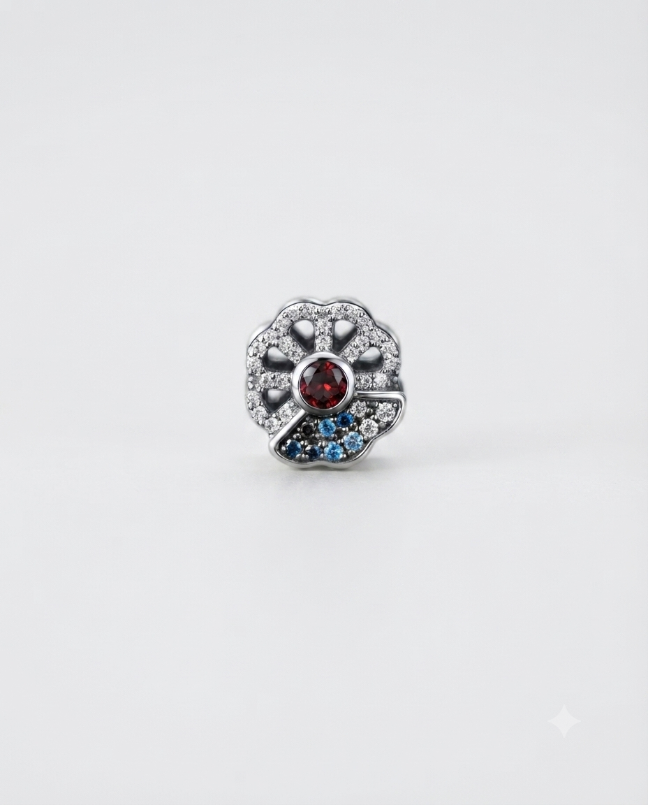 Bayan Gümüş Pandora Bileklik Uyumlu Renkli Taş Model Charm