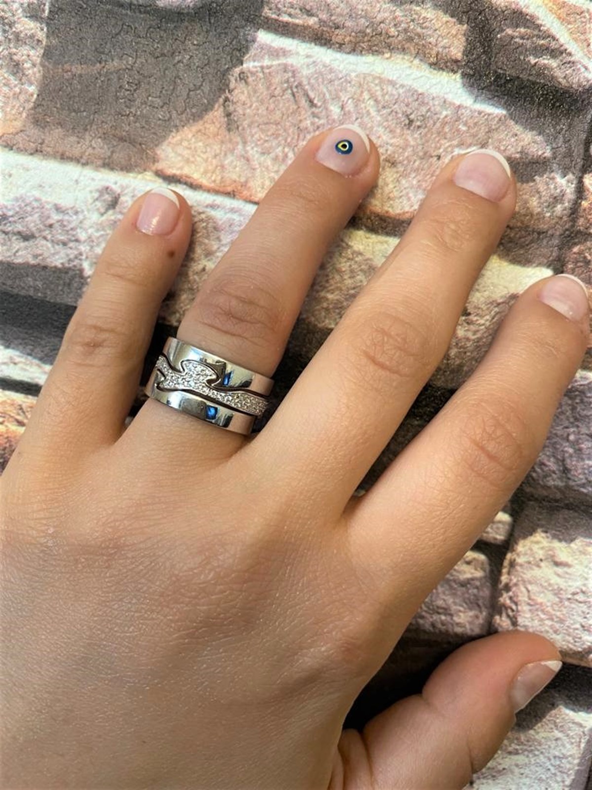 Bayan Silver Renk Üçlü Tasarım Gümüş Yüzük 