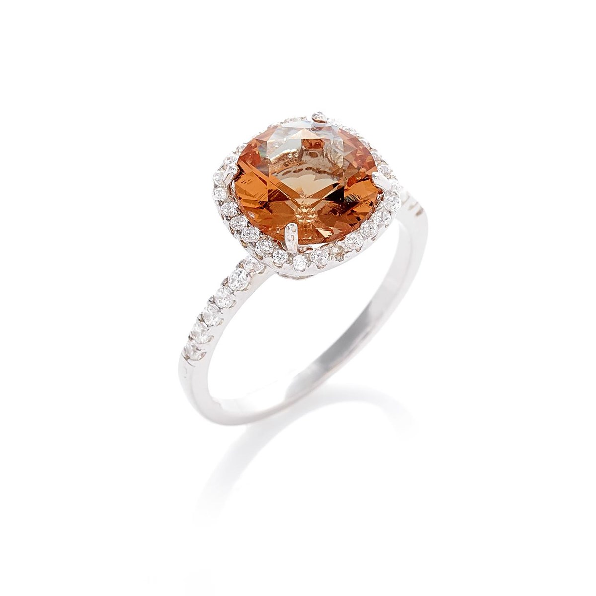 Bayan Swarovski Taş Detay Oval Model Köşeli Zultanit Gümüş Yüzük