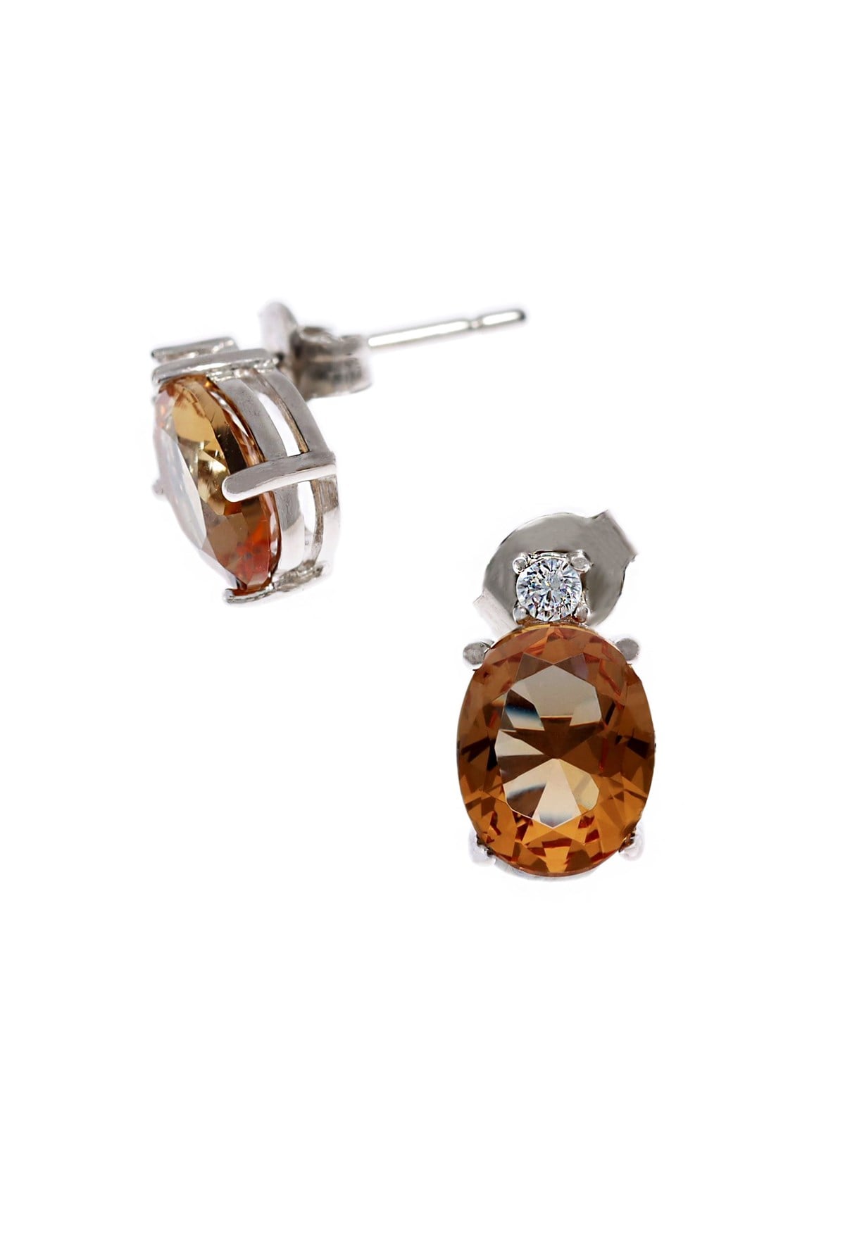 Bayan Tek Taş Detay Sultanit Gümüş Küpe 