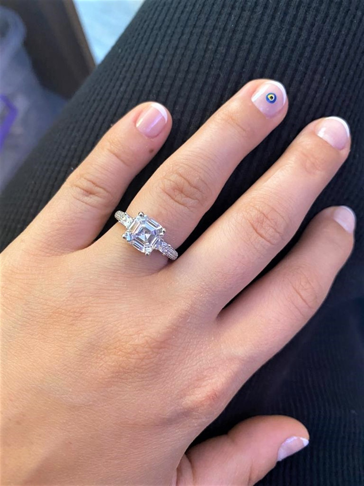 Bayan Üçlü Kare Taş Model Gümüş Yüzük 