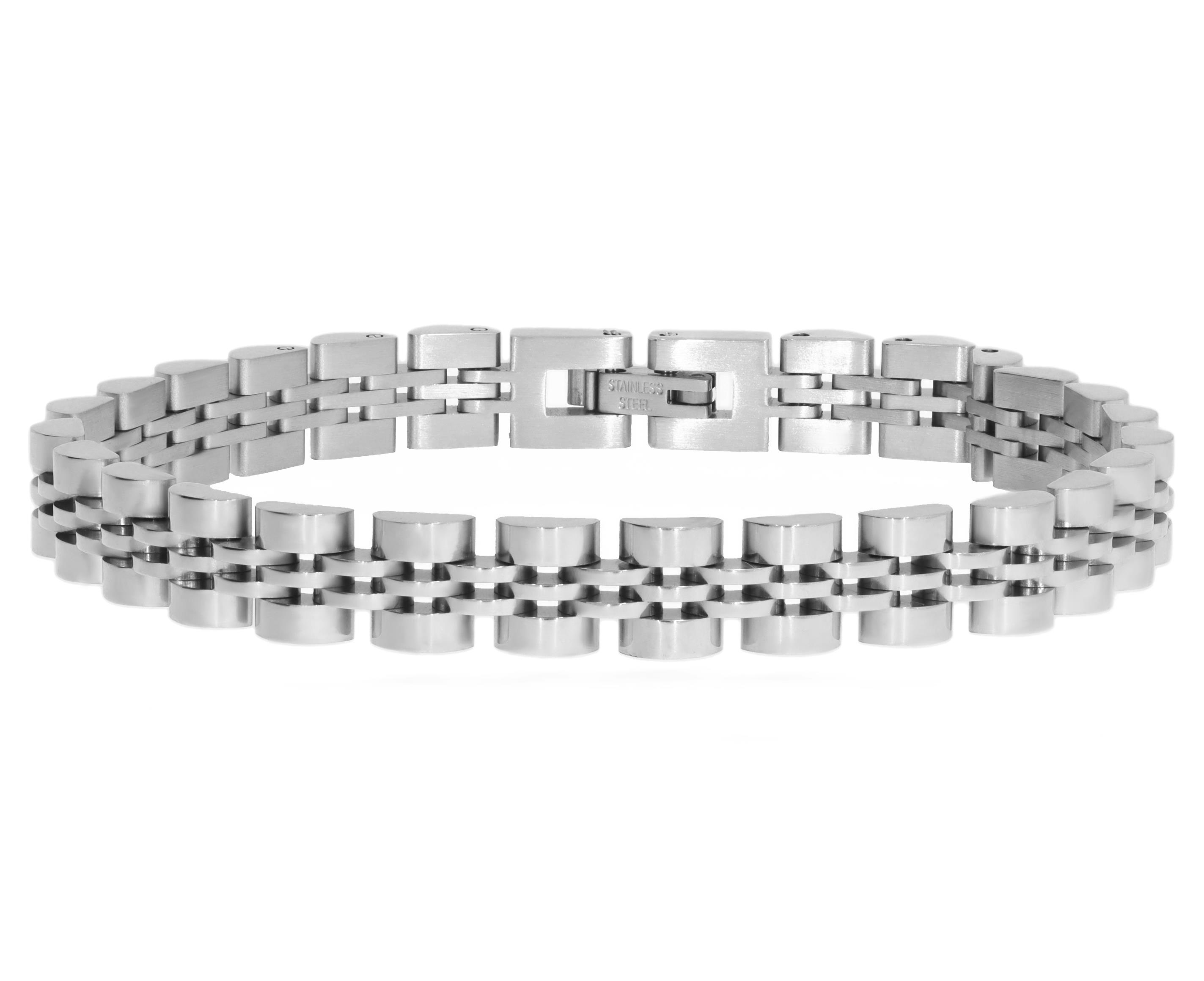 Erkek 8 mm Kalınlığında Hasır Model Çelik Bileklik