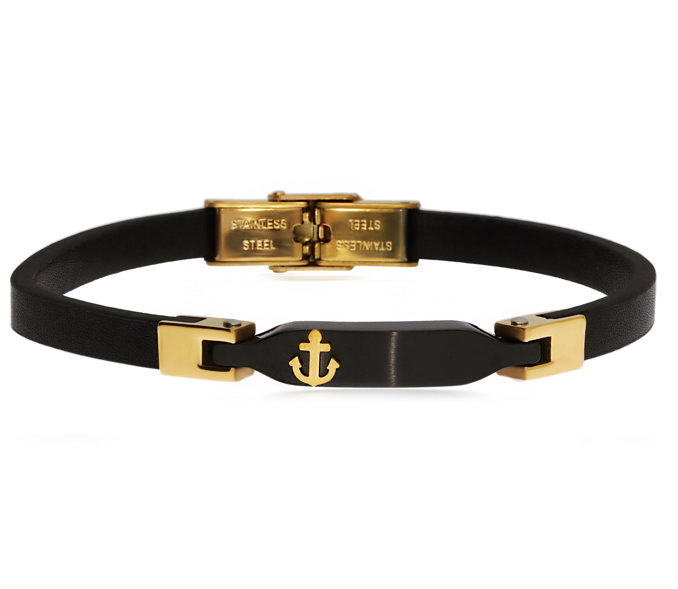 Erkek Çapa Çelik Detay Deri Bileklik